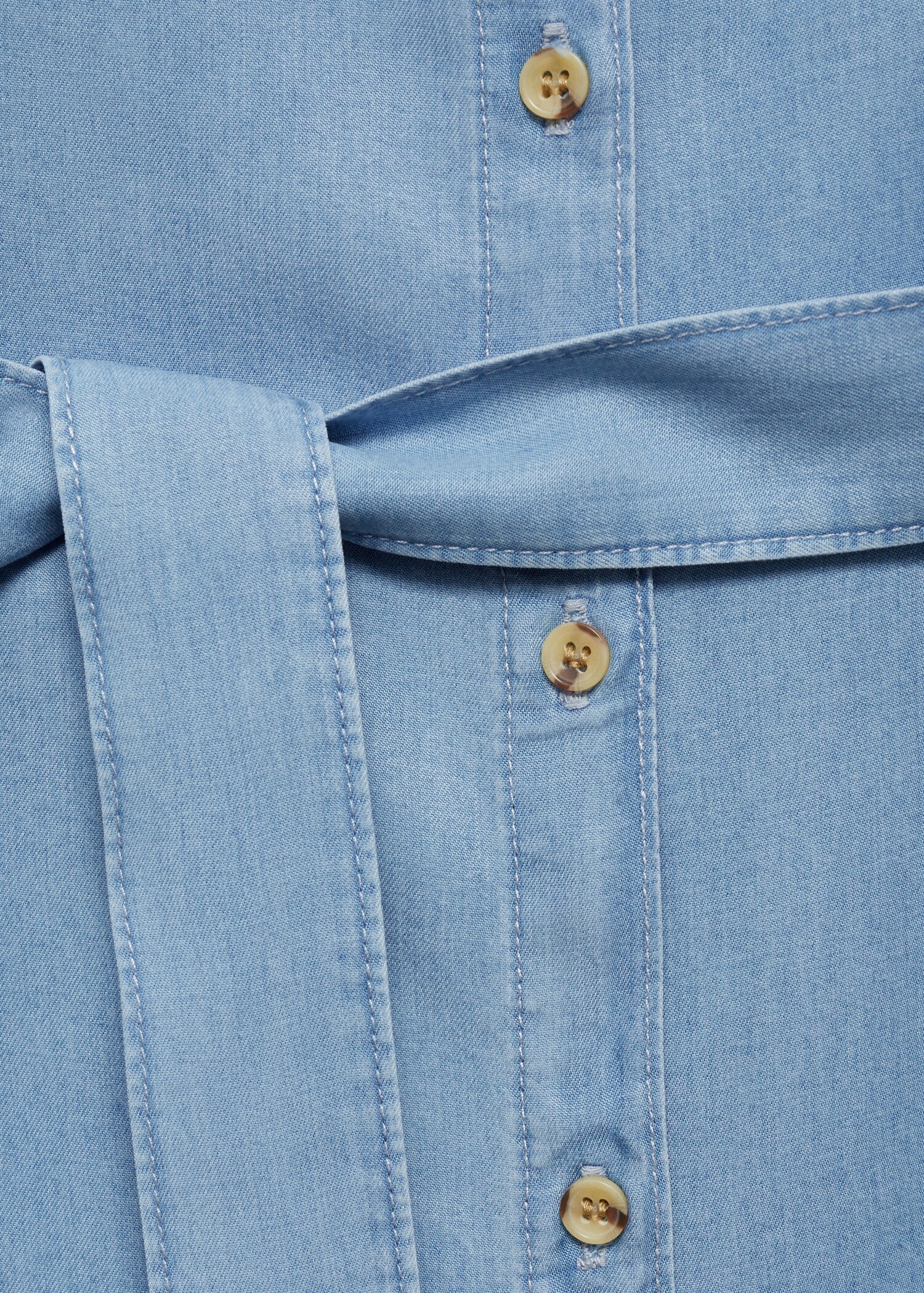 Lyocell shirt dress with bow - Details of the article 0