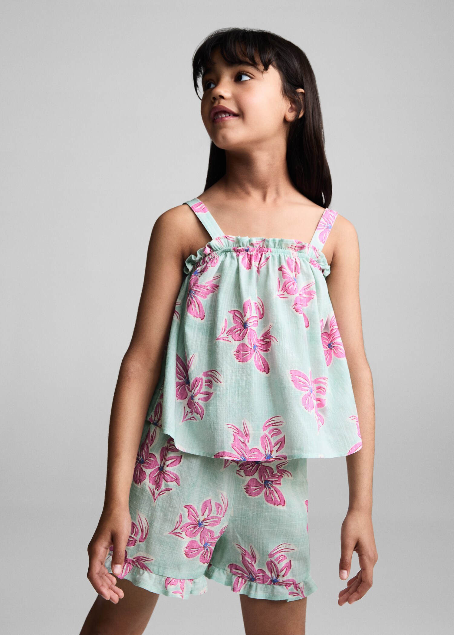 Short cotone fiori - Piano medio
