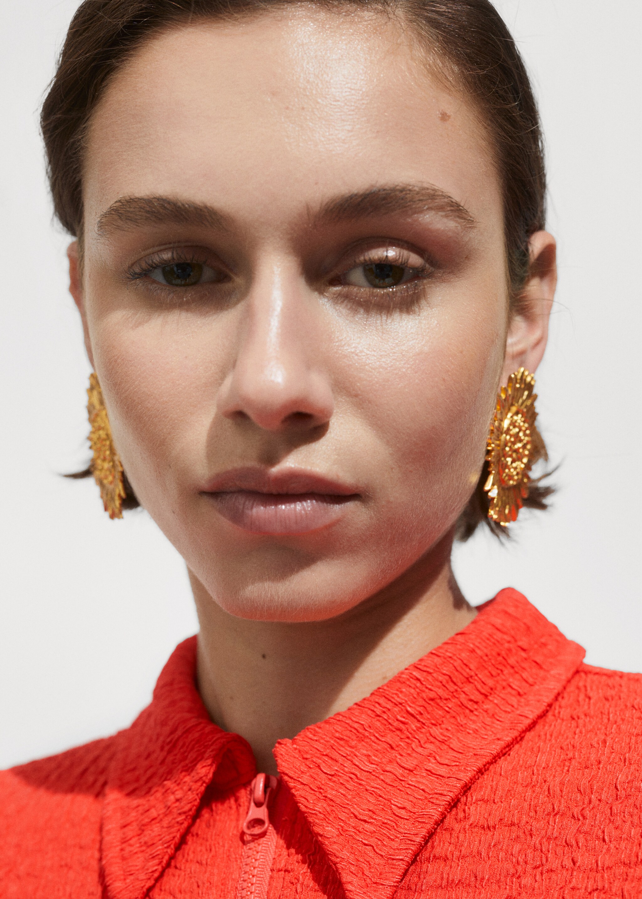 Textured polo-neck dress - Details of the article 1