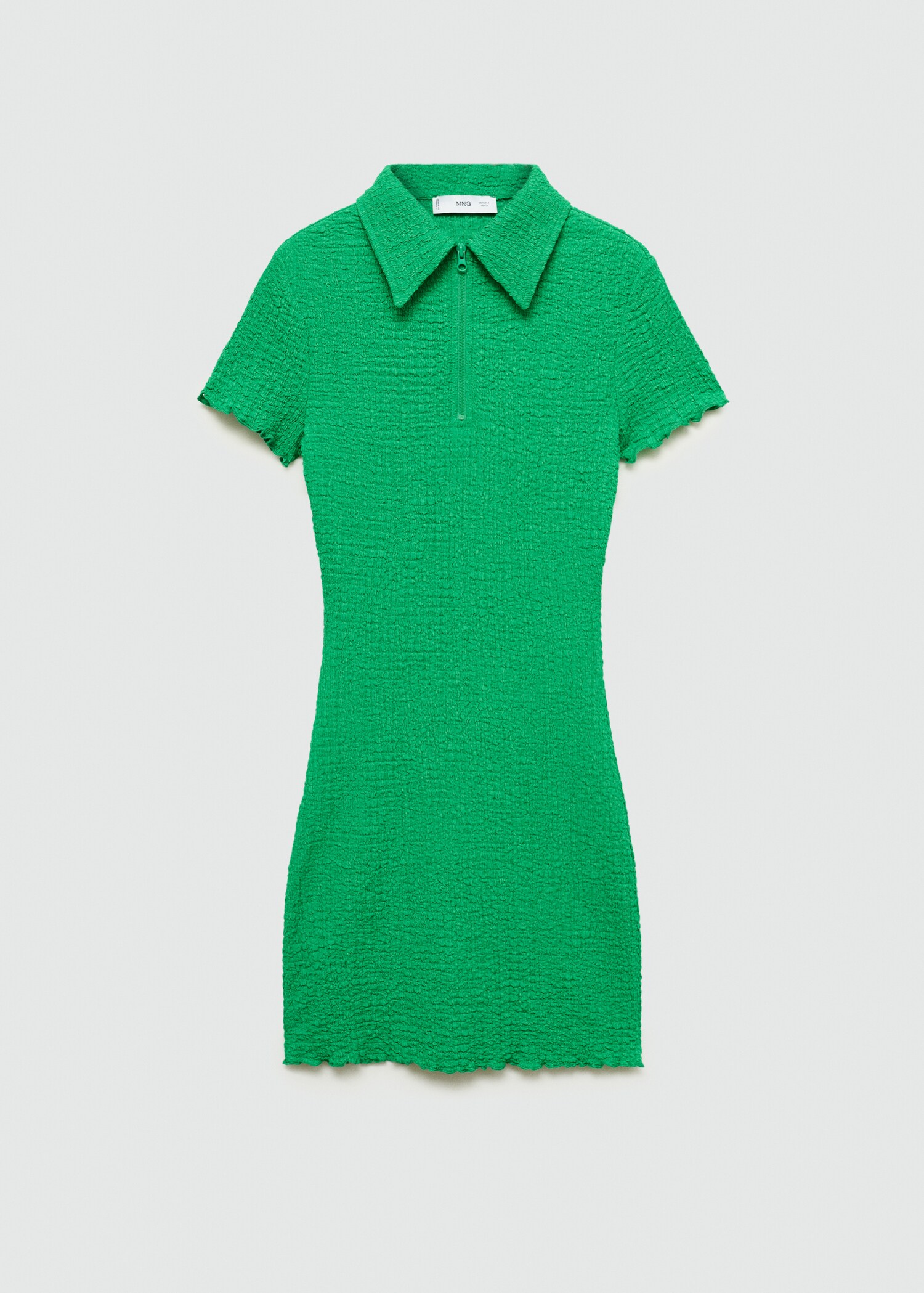 Texturiertes Kleid mit Polokragen - Artikel ohne Model