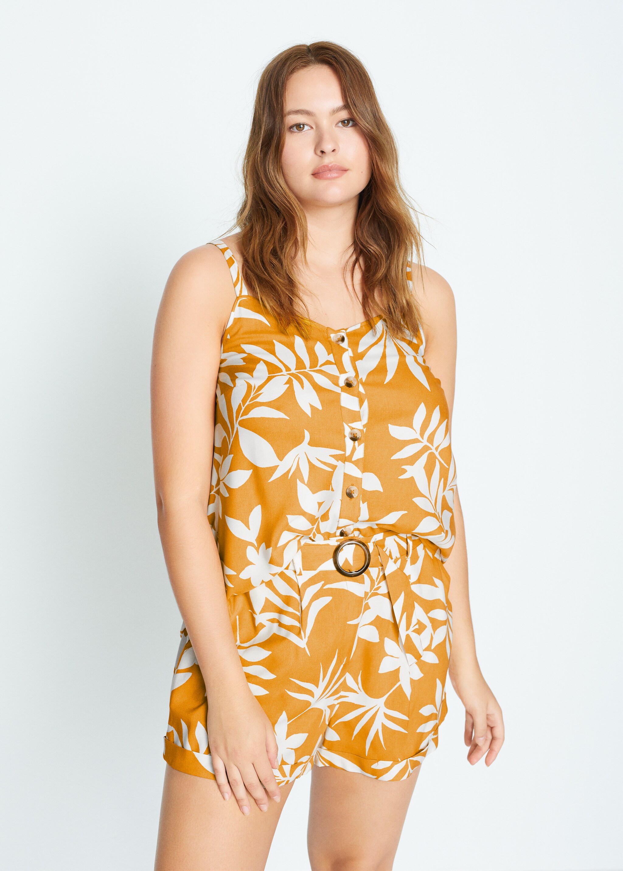 Top estampado tropical - Plano medio