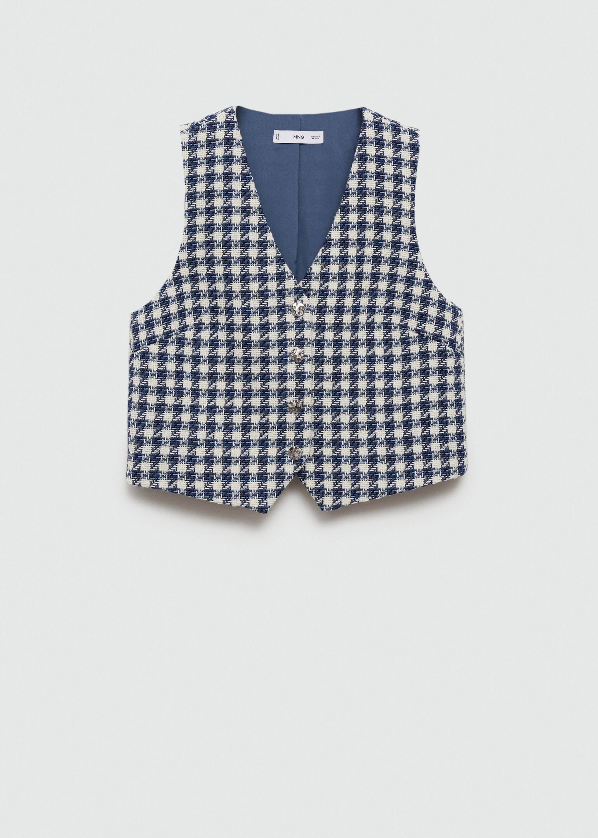 Gilet pied-de-poule - Article sans modèle, Bleu. Ref: 77090564-00.