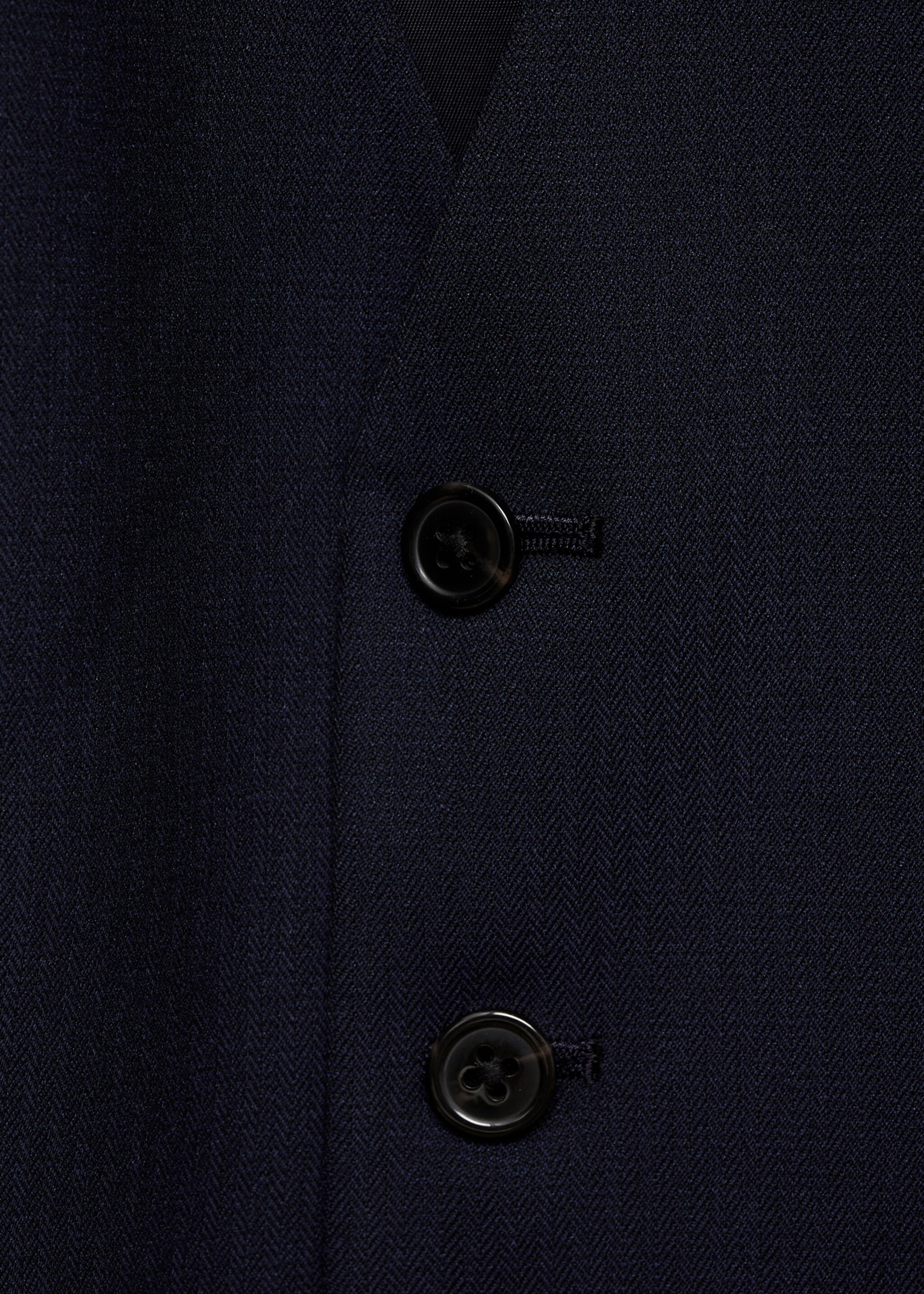 Slim-fit suit waistcoat in stretch fabric - Details of the article 8, Dark Navy. Ref: 77090567-00.