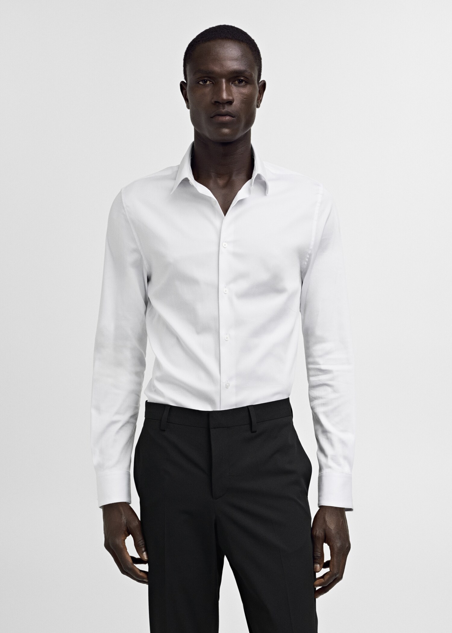 Camisa vestit súper slim fit popelín - Pla mig