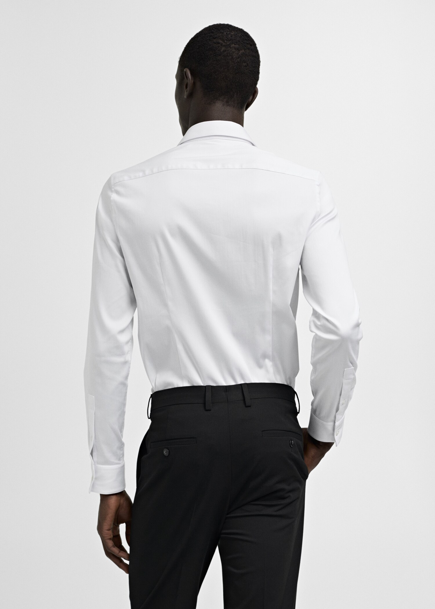 Camisa vestit súper slim fit popelín - Revers de l'article