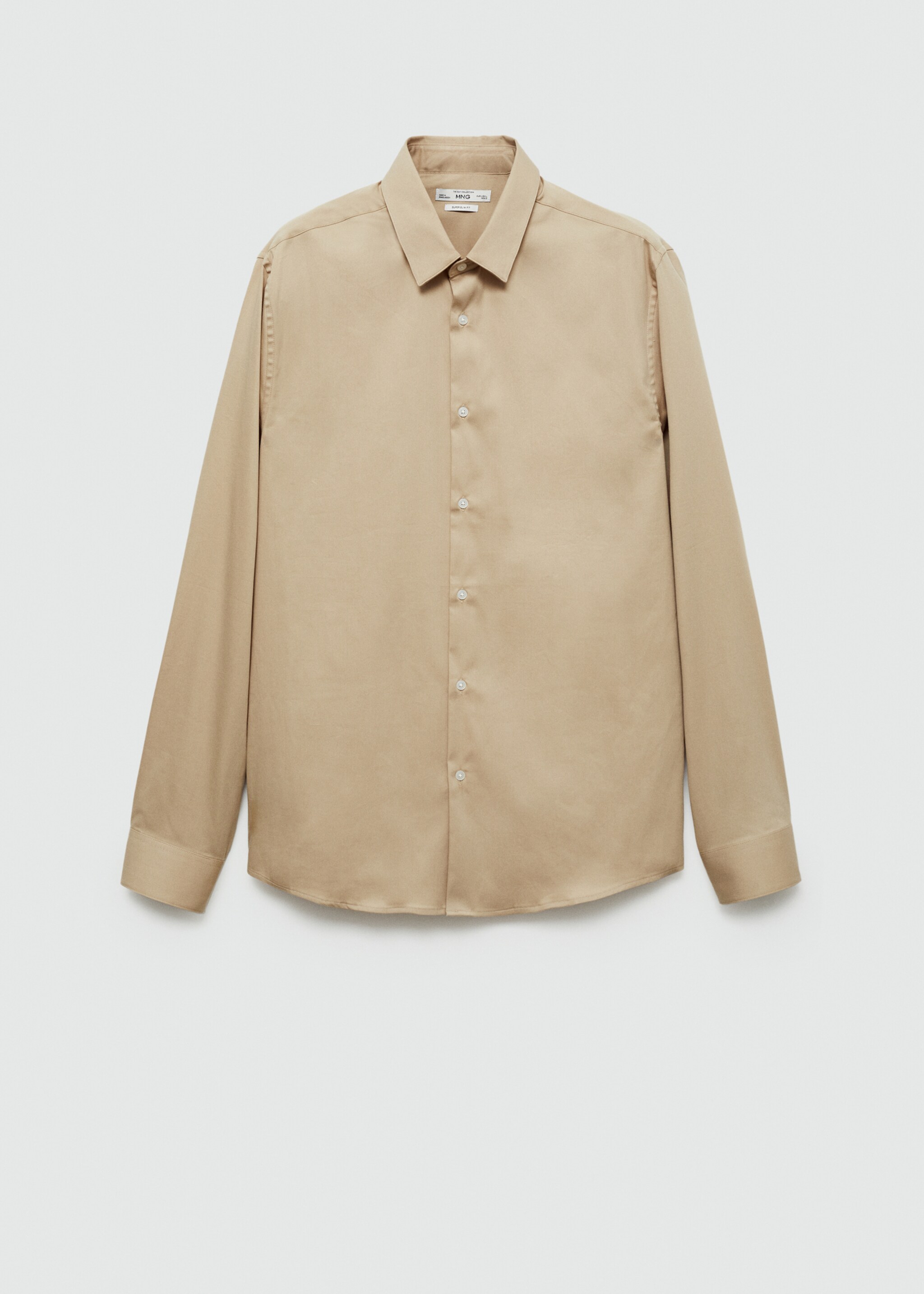 Camisa vestit súper slim fit popelín - Article sense model, Beige. Ref: 77090568-00.