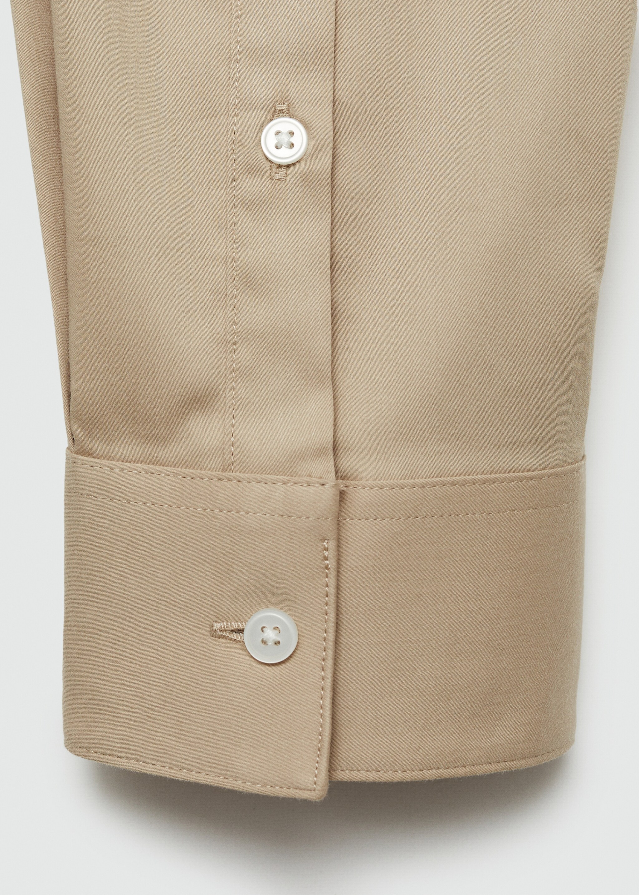 Camisa vestit súper slim fit popelín - Detall de l'article 0, Beige. Ref: 77090568-00.