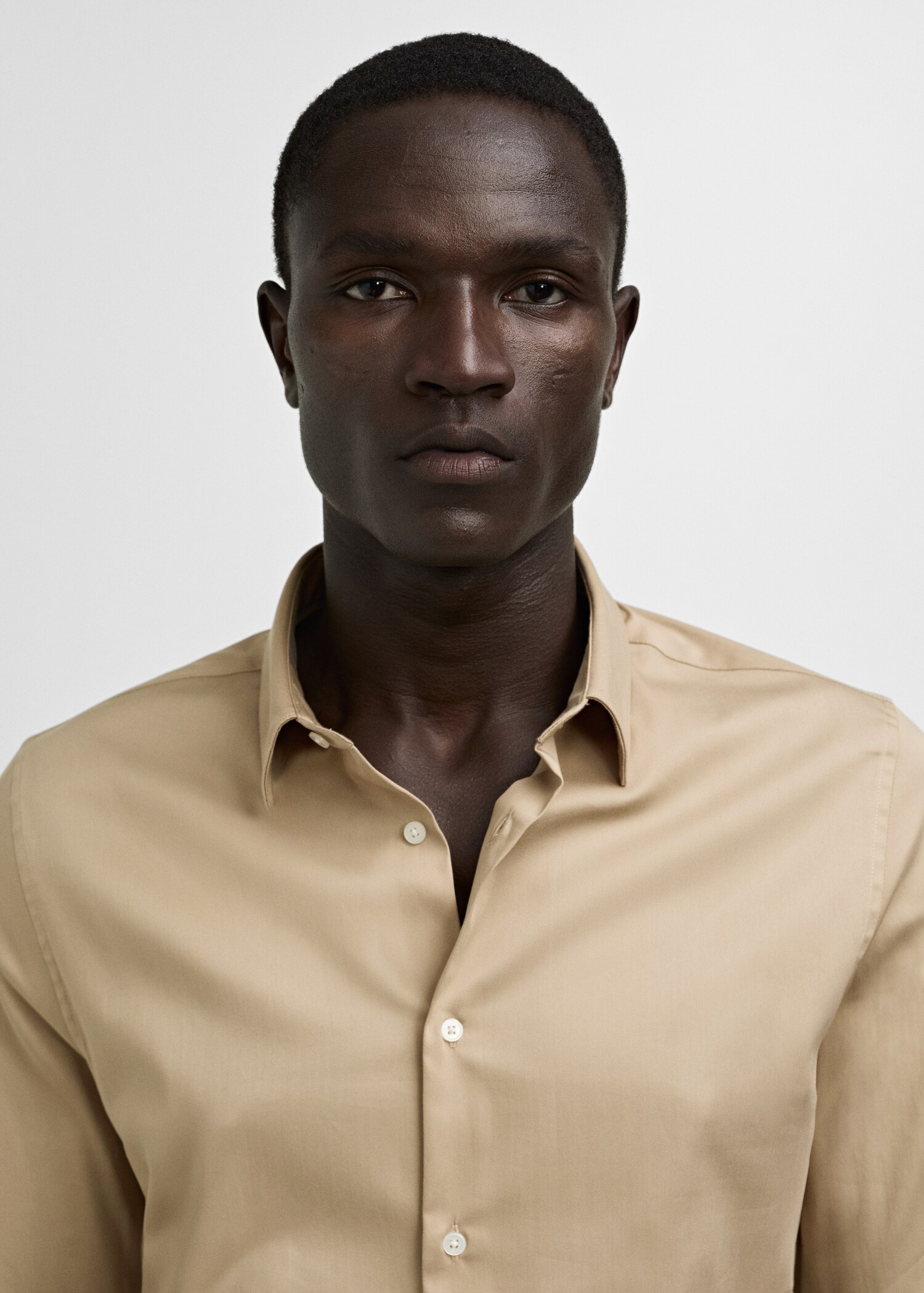 Camisa vestit súper slim fit popelín - Detall de l'article 1