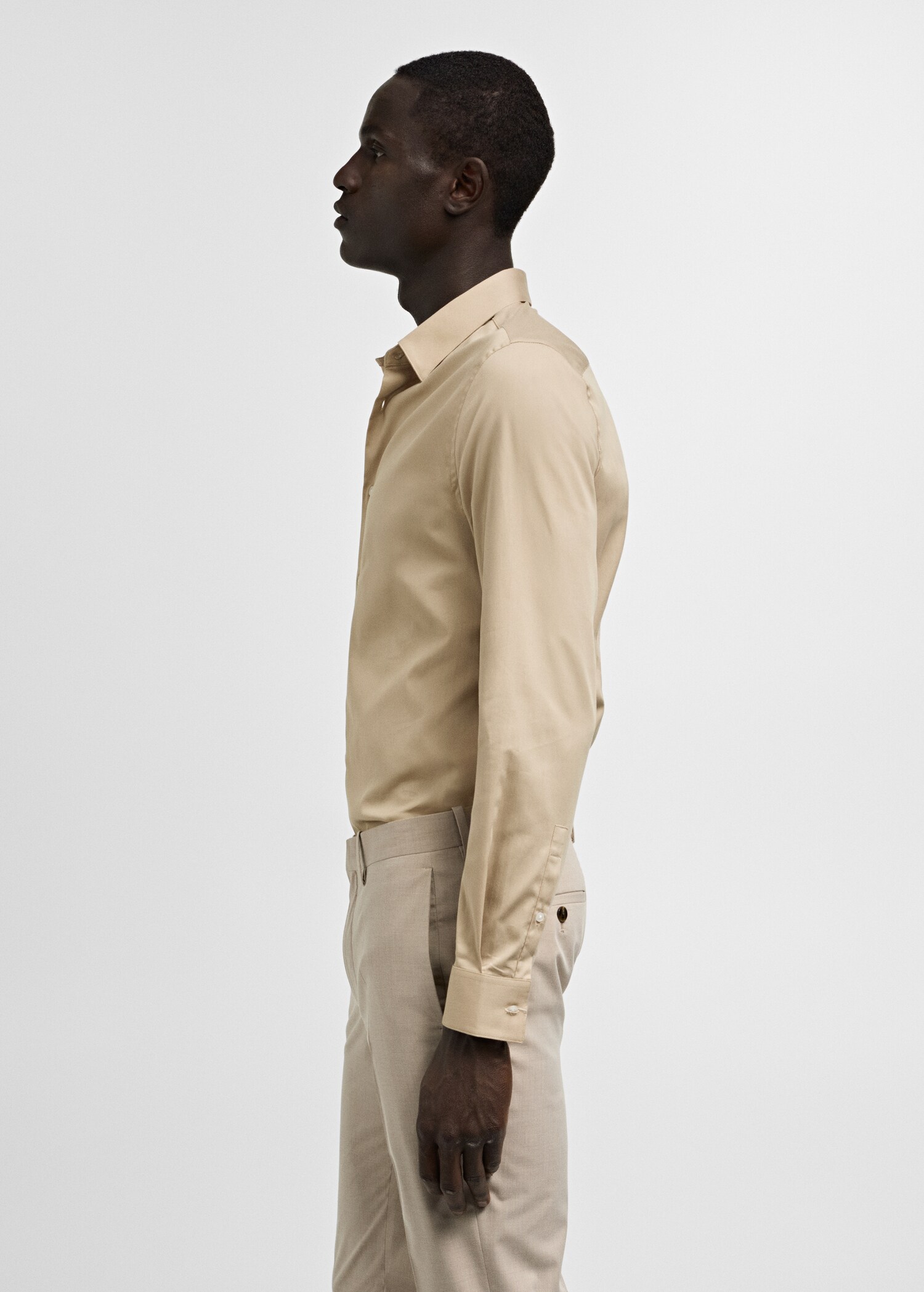 Camisa vestit súper slim fit popelín - Detall de l'article 2