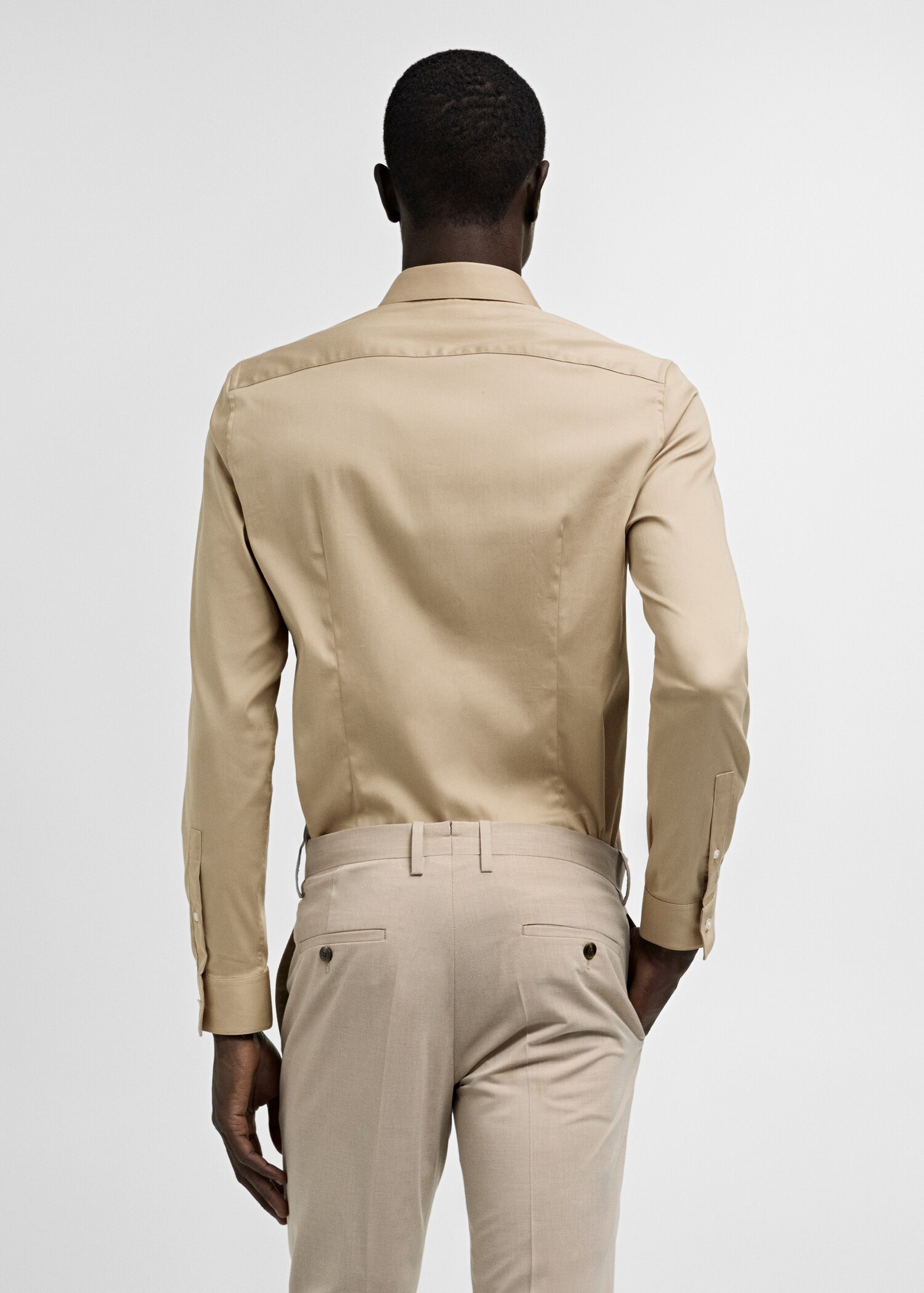 Camisa vestit súper slim fit popelín - Revers de l'article