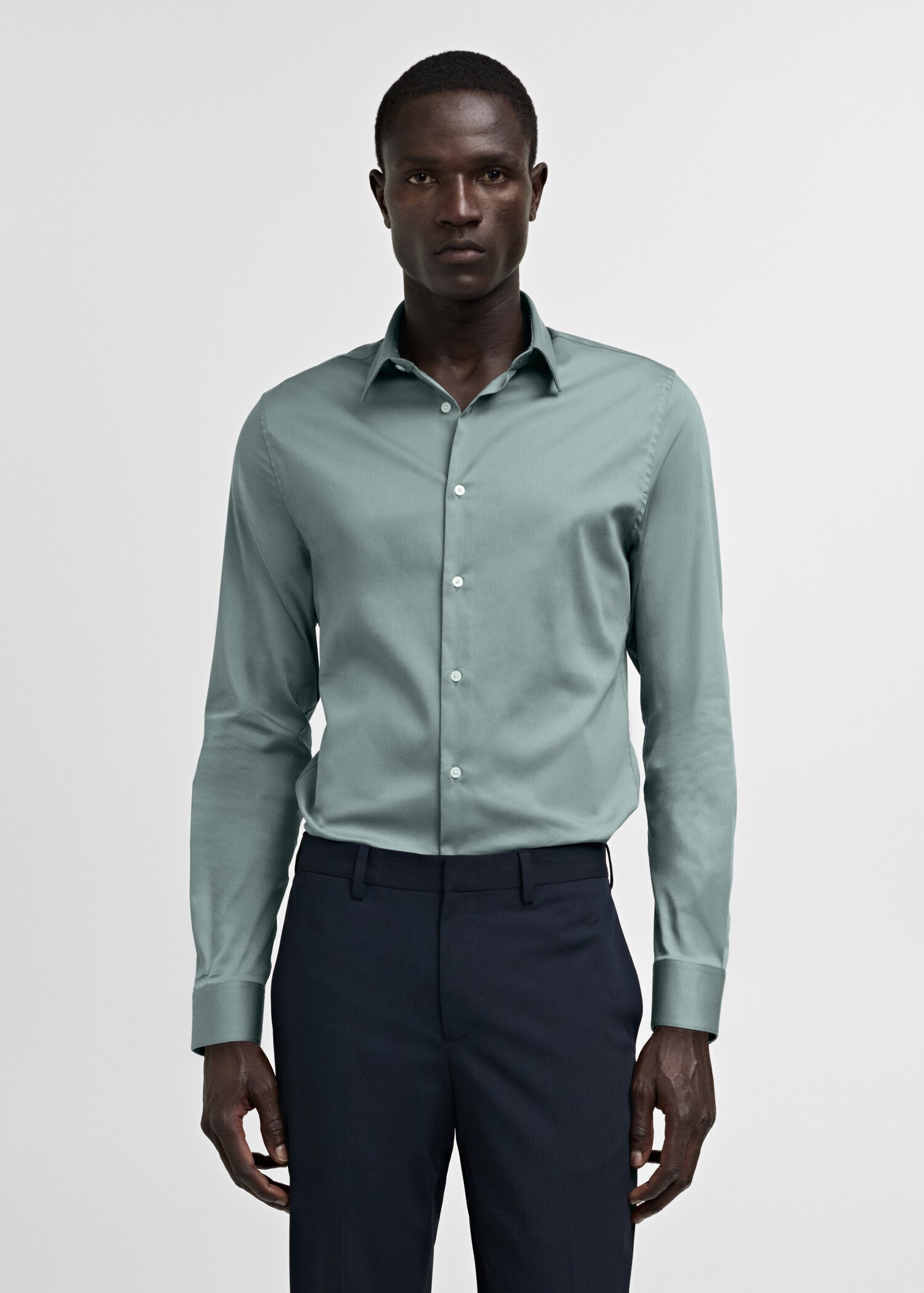 Camisa vestit súper slim fit popelín - Pla mig