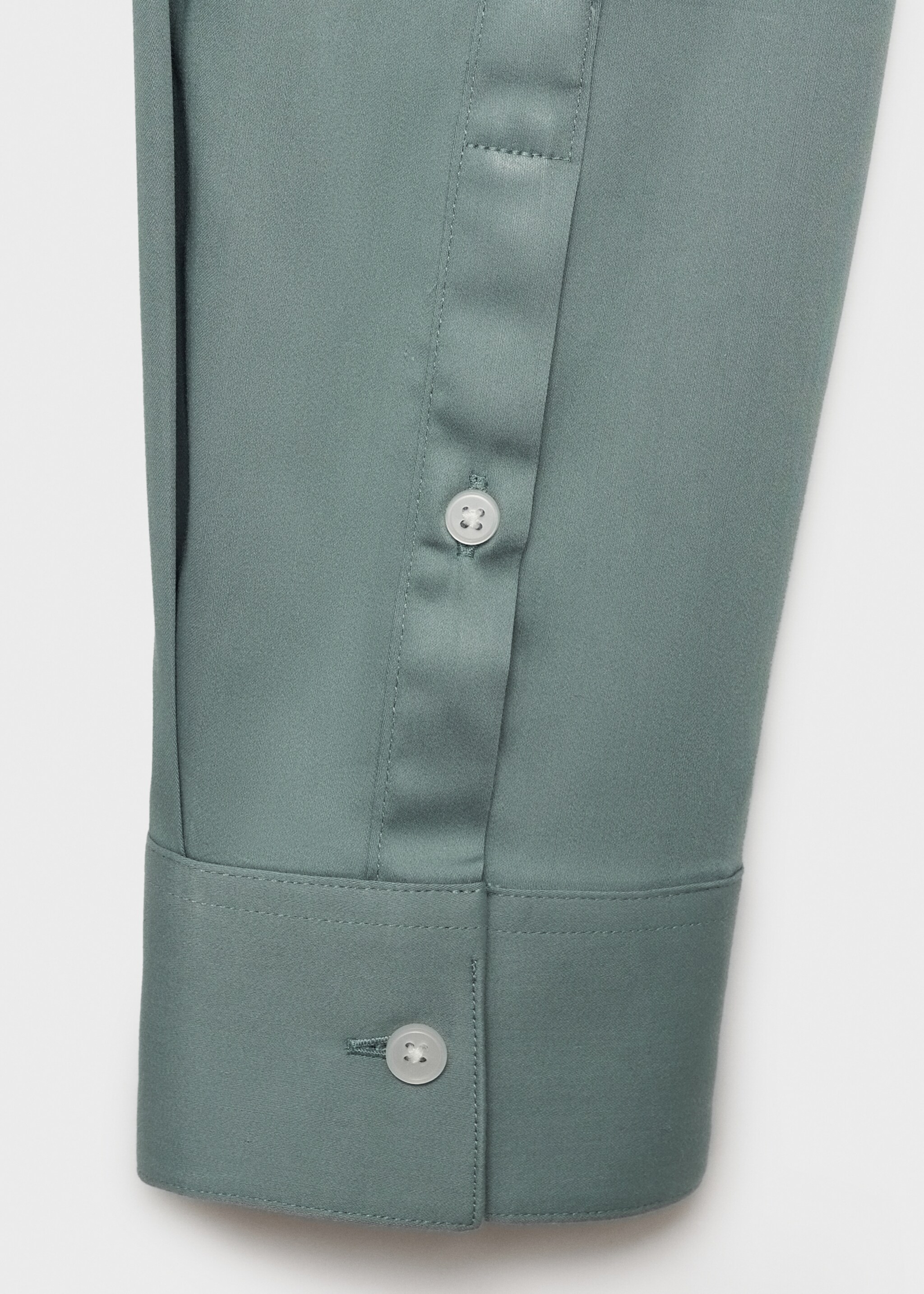 Camisa vestit súper slim fit popelín - Detall de l'article 0, Verd. Ref: 77090568-00.