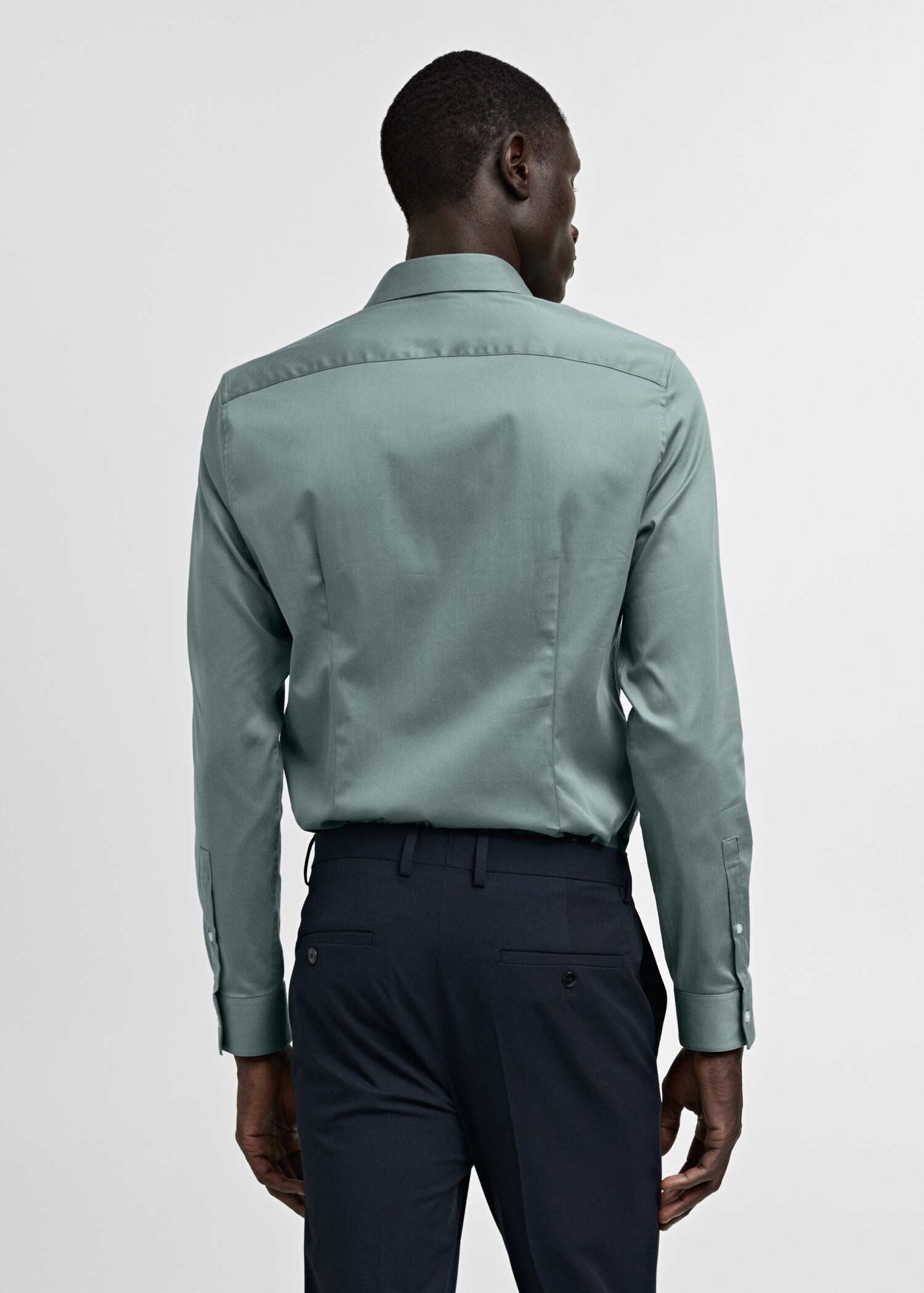 Camisa vestit súper slim fit popelín - Revers de l'article