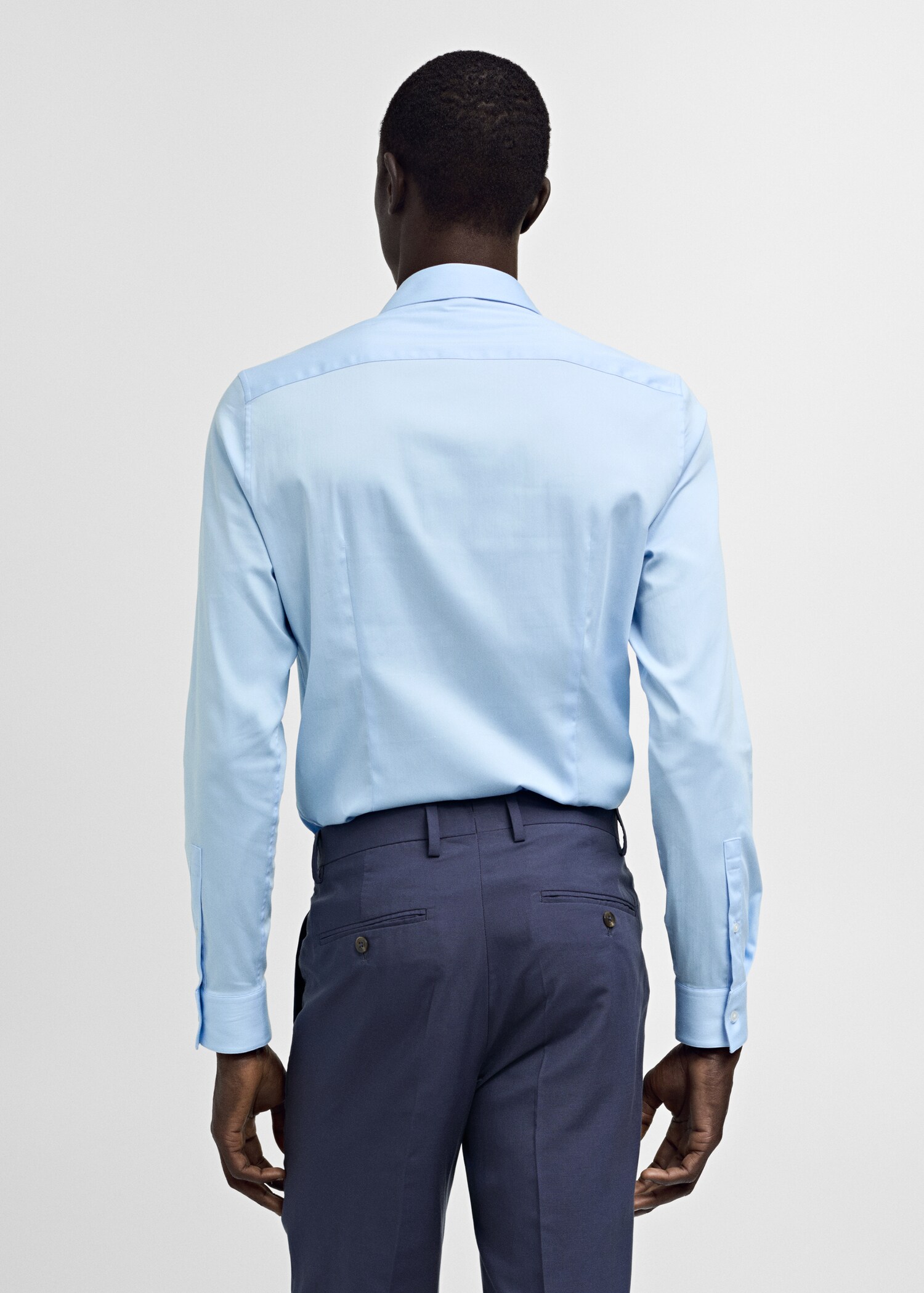 Camisa vestit súper slim fit popelín - Revers de l'article