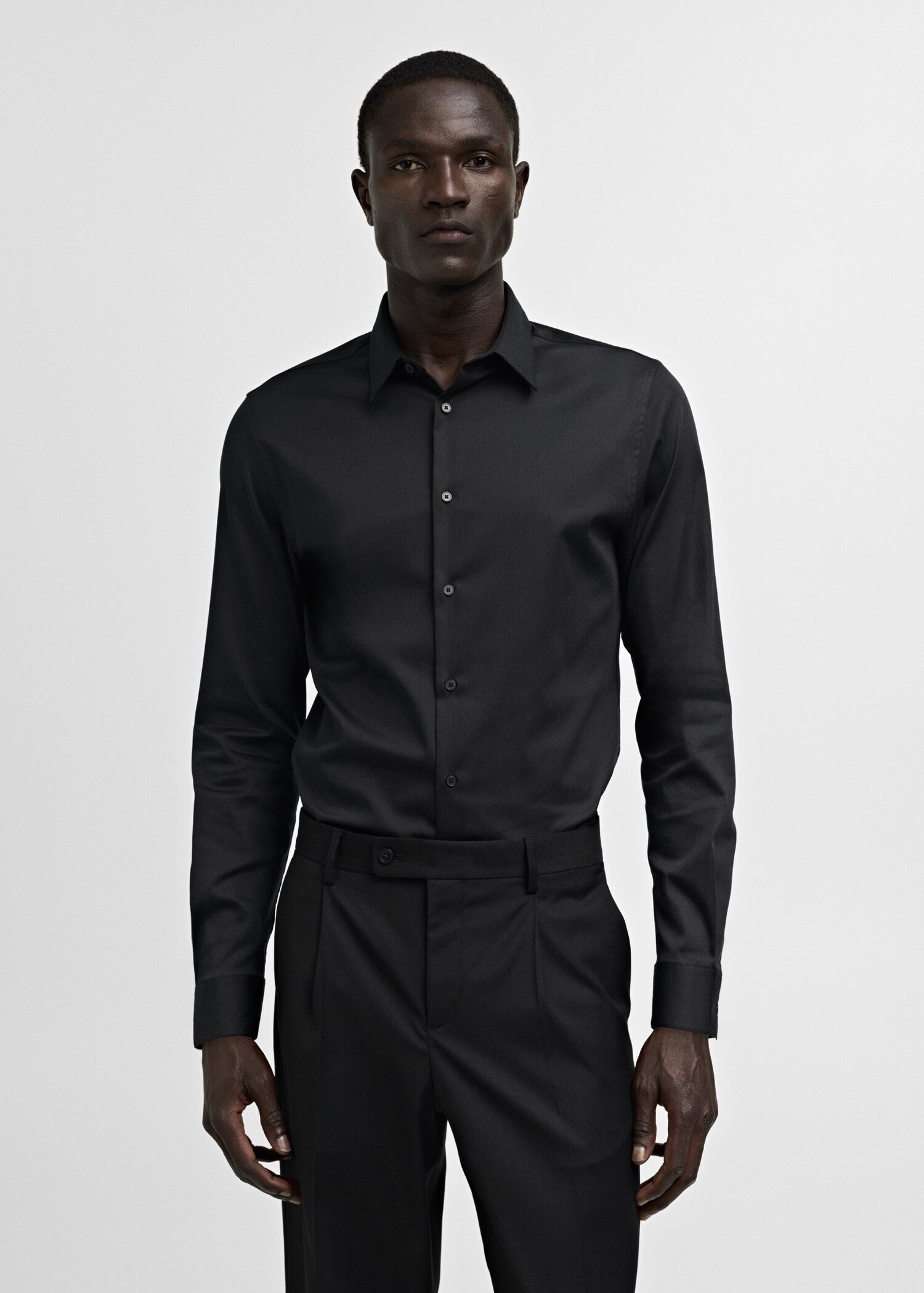 Camisa vestit súper slim fit popelín - Pla mig