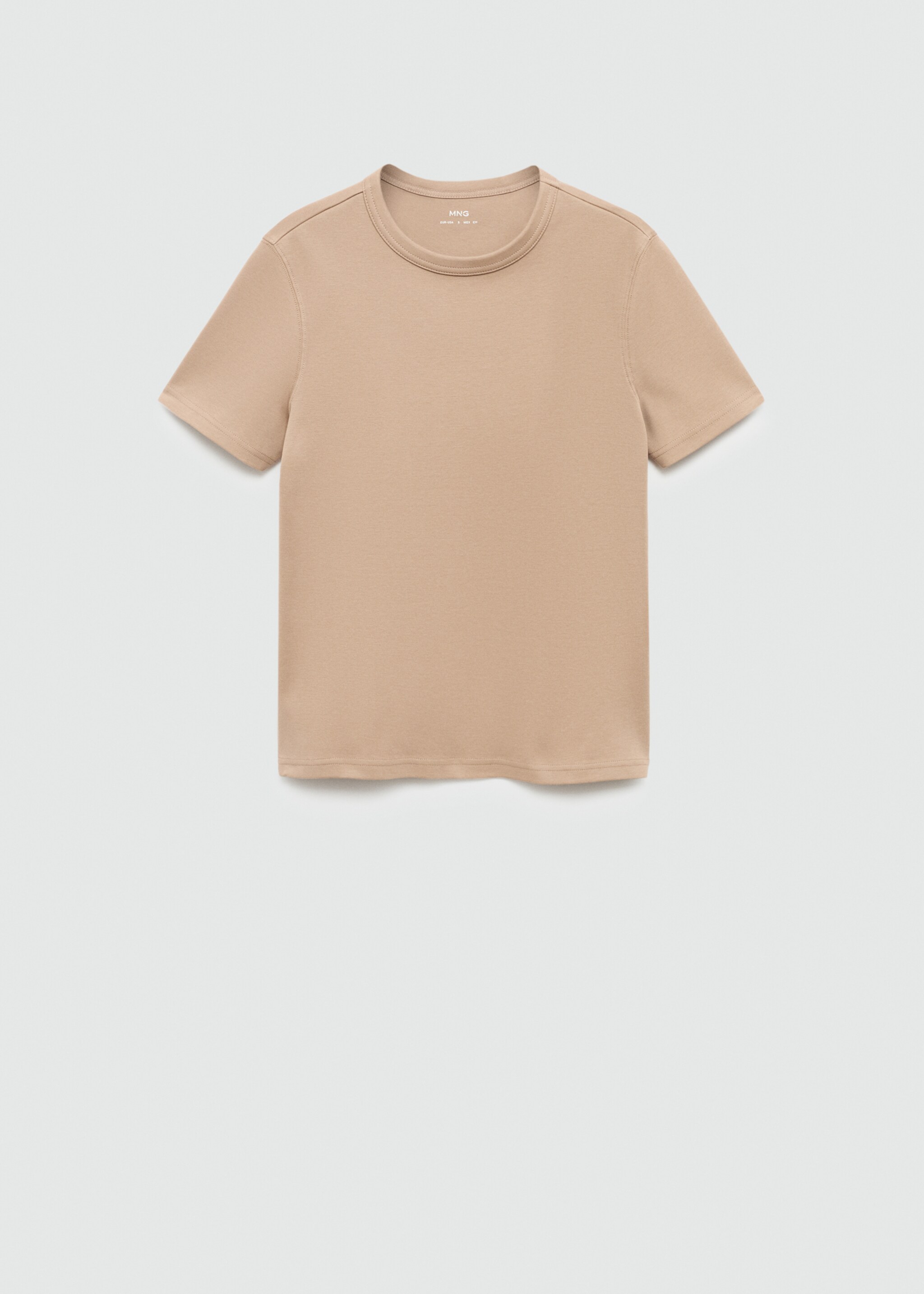 Kurzärmliges Baumwoll-T-Shirt - Artikel ohne Model, Beige. Ref: 77090571-00.