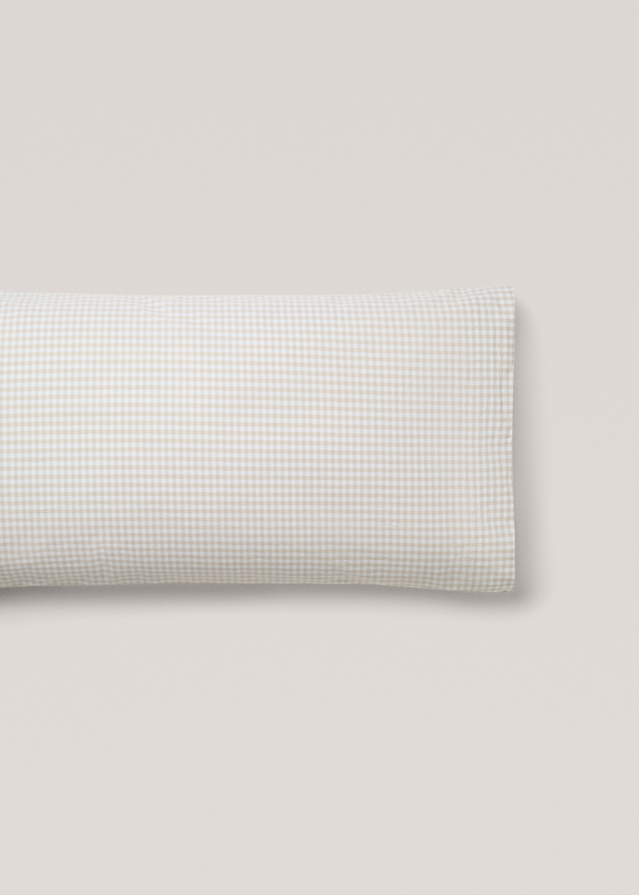 Vichy printed pillowcase 45x110cm - Article without model, Aqua Green. Ref: 77090575-00.