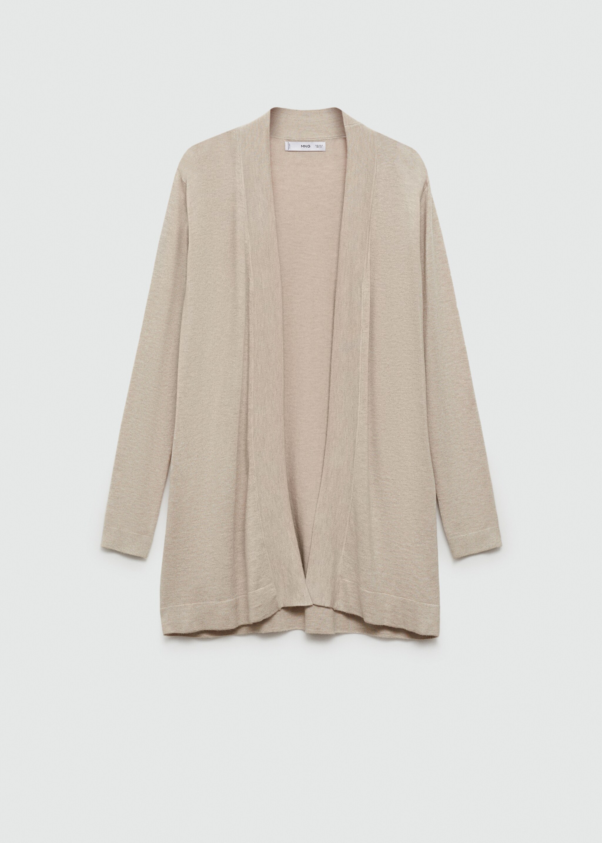 Fine-knit cardigan - Article without model, Sand. Ref: 77090578-00.
