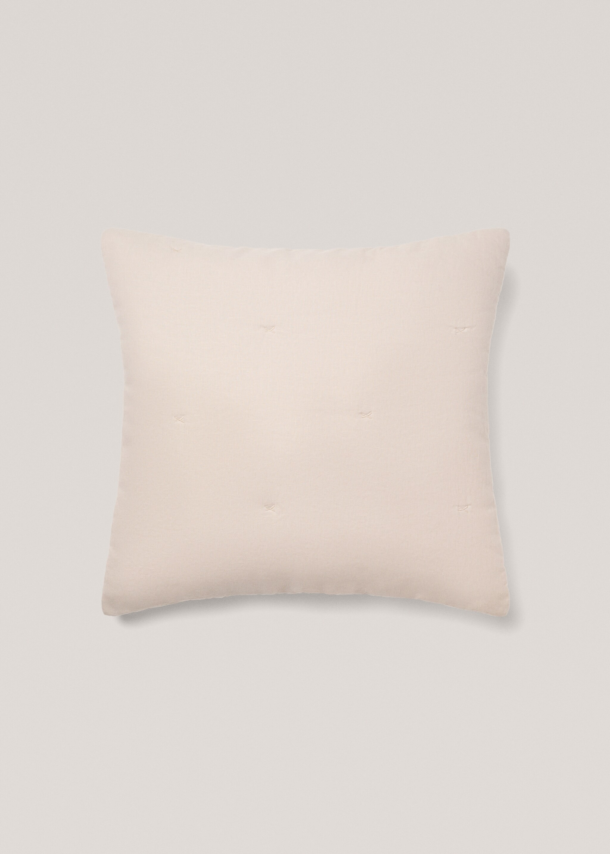 100% linen cushion cover 60x60cm - Article without model, Beige. Ref: 77090579-00.