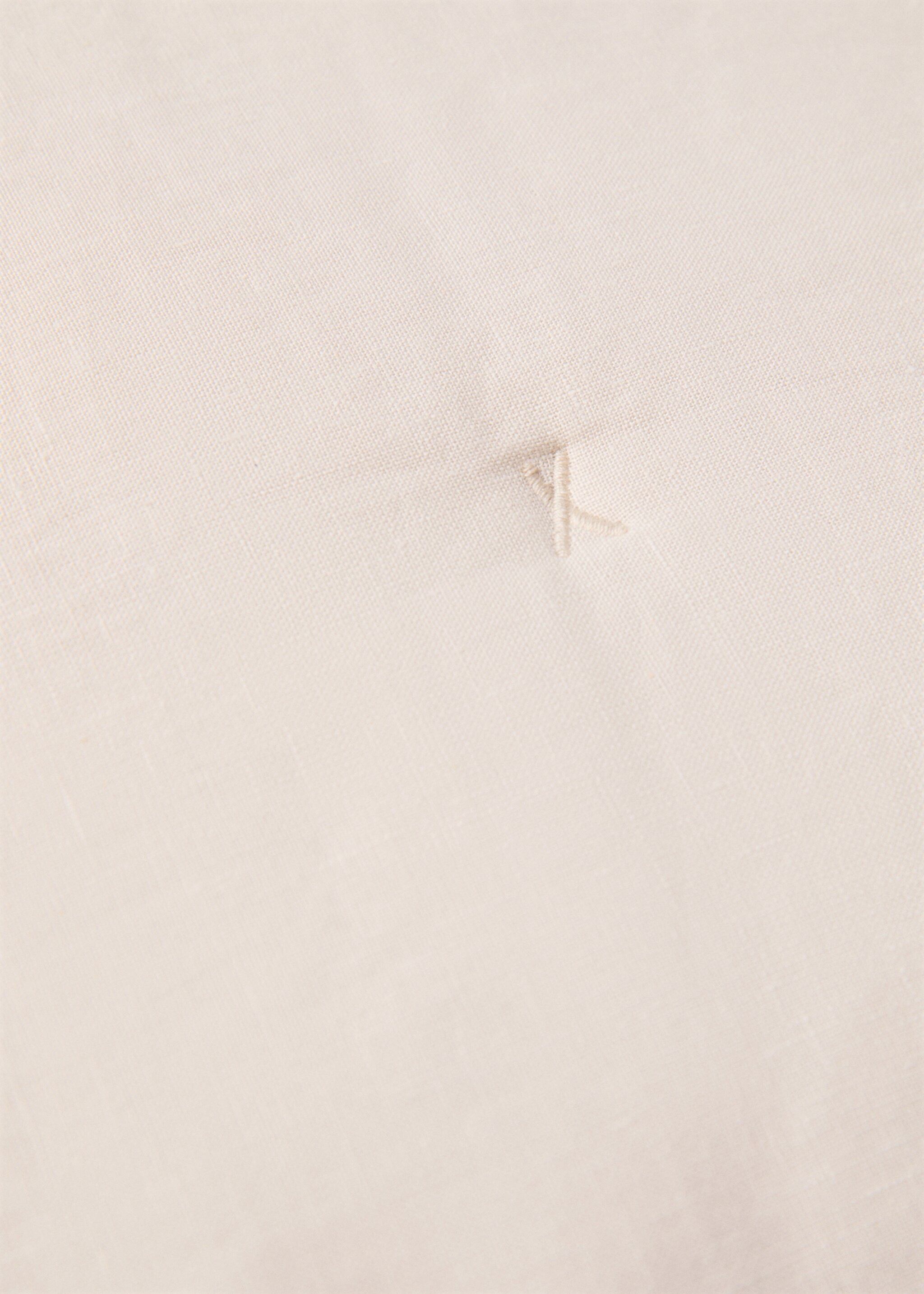 100% linen cushion cover 60x60cm - Details of the article 1, Beige. Ref: 77090579-00.