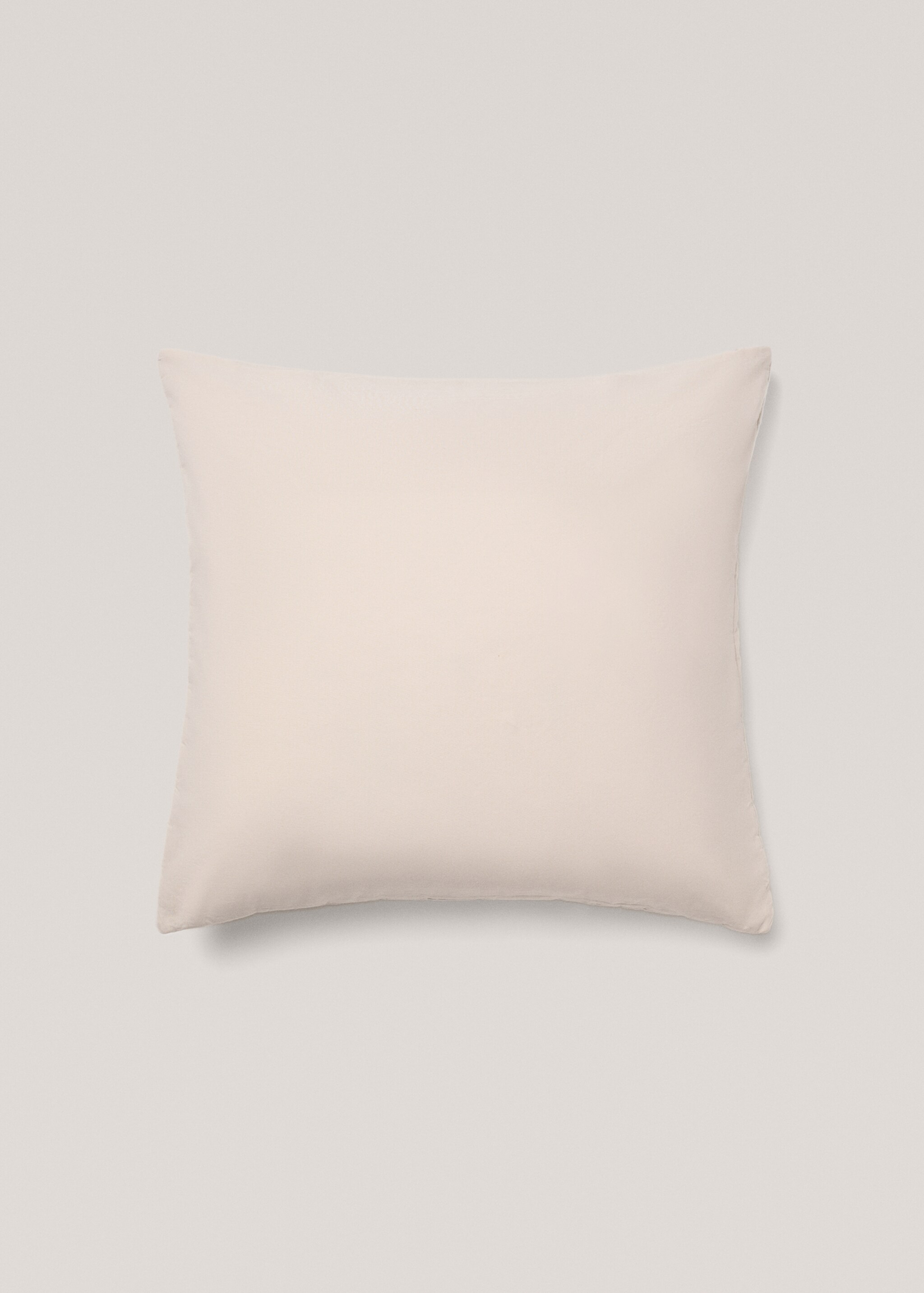 100% linen cushion cover 60x60cm - Details of the article 4, Beige. Ref: 77090579-00.