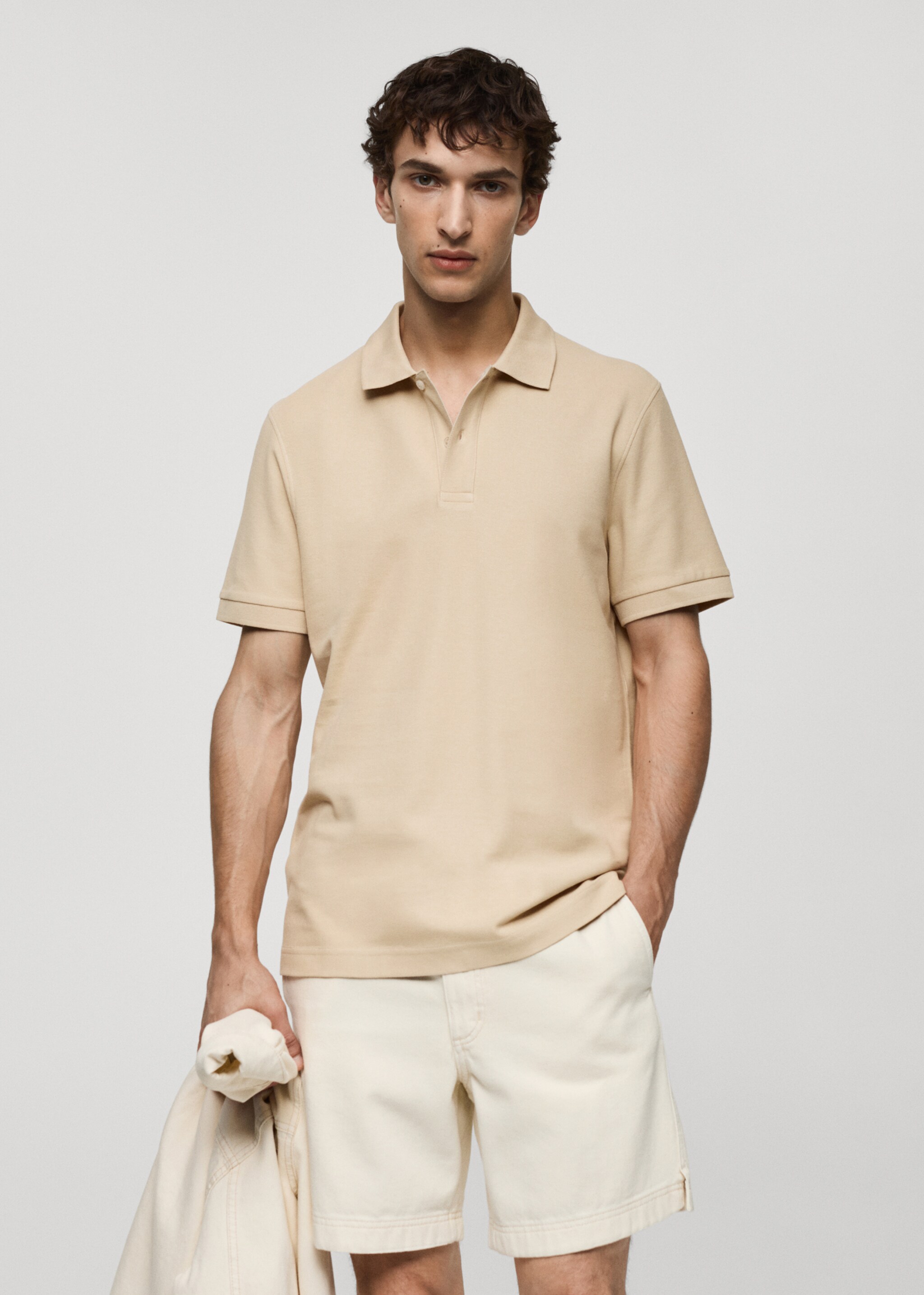 Polo de piqué de 100% algodão - Plano médio