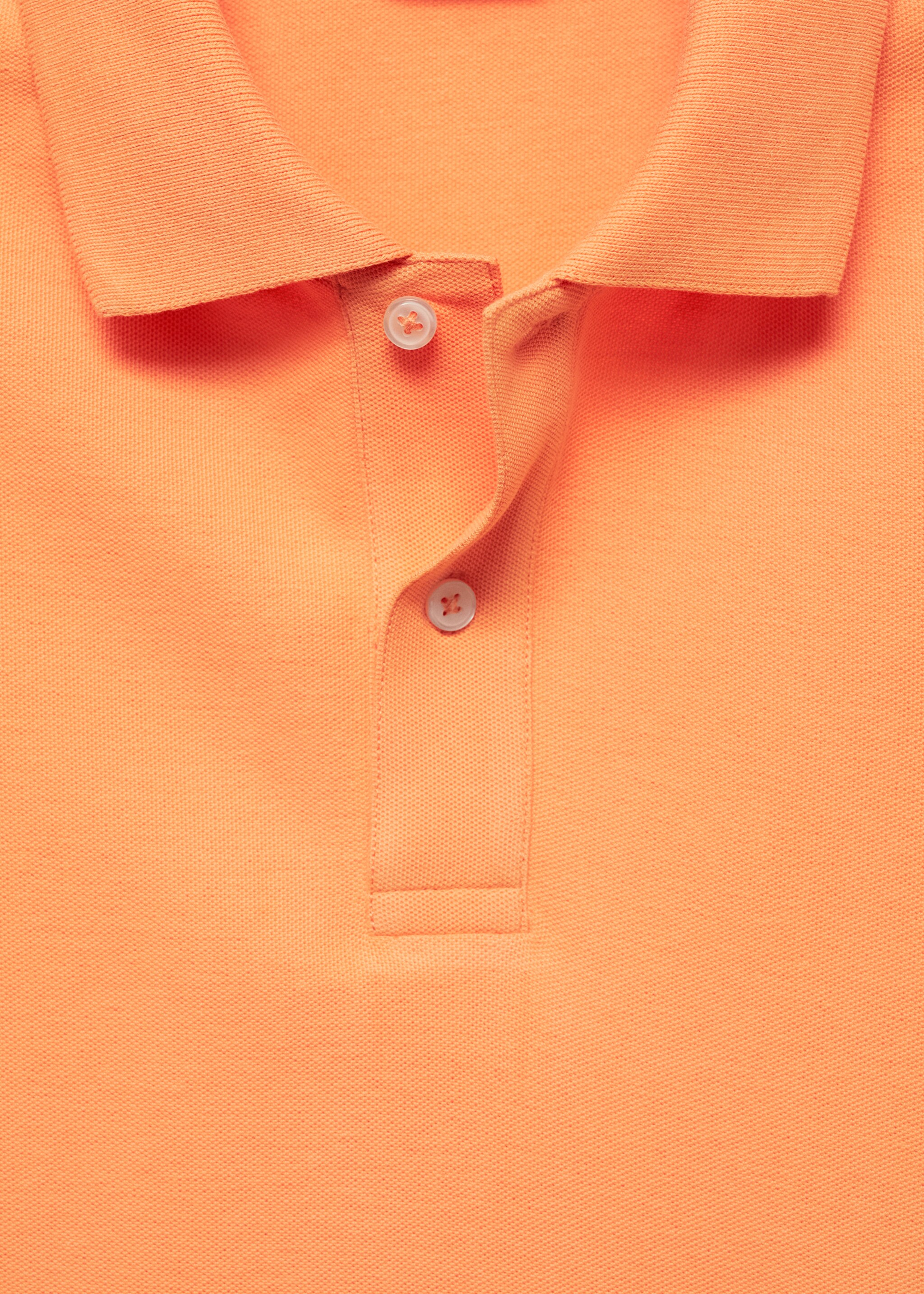 Polo 100 % piqué de coton - Détail de l'article 8, Orange pastel. Ref: 77090584-00.