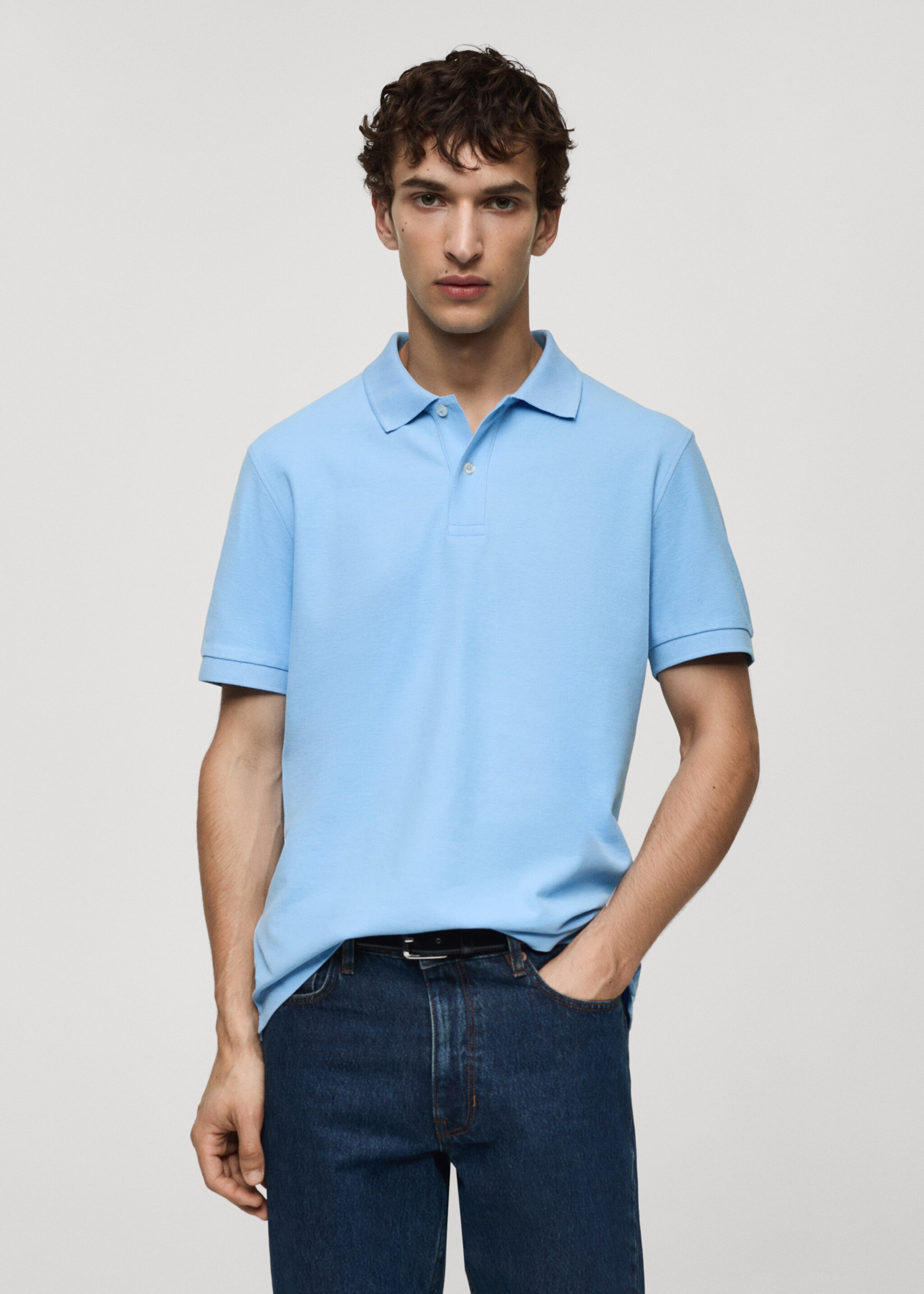 100% cotton pique polo shirt - Medium plane