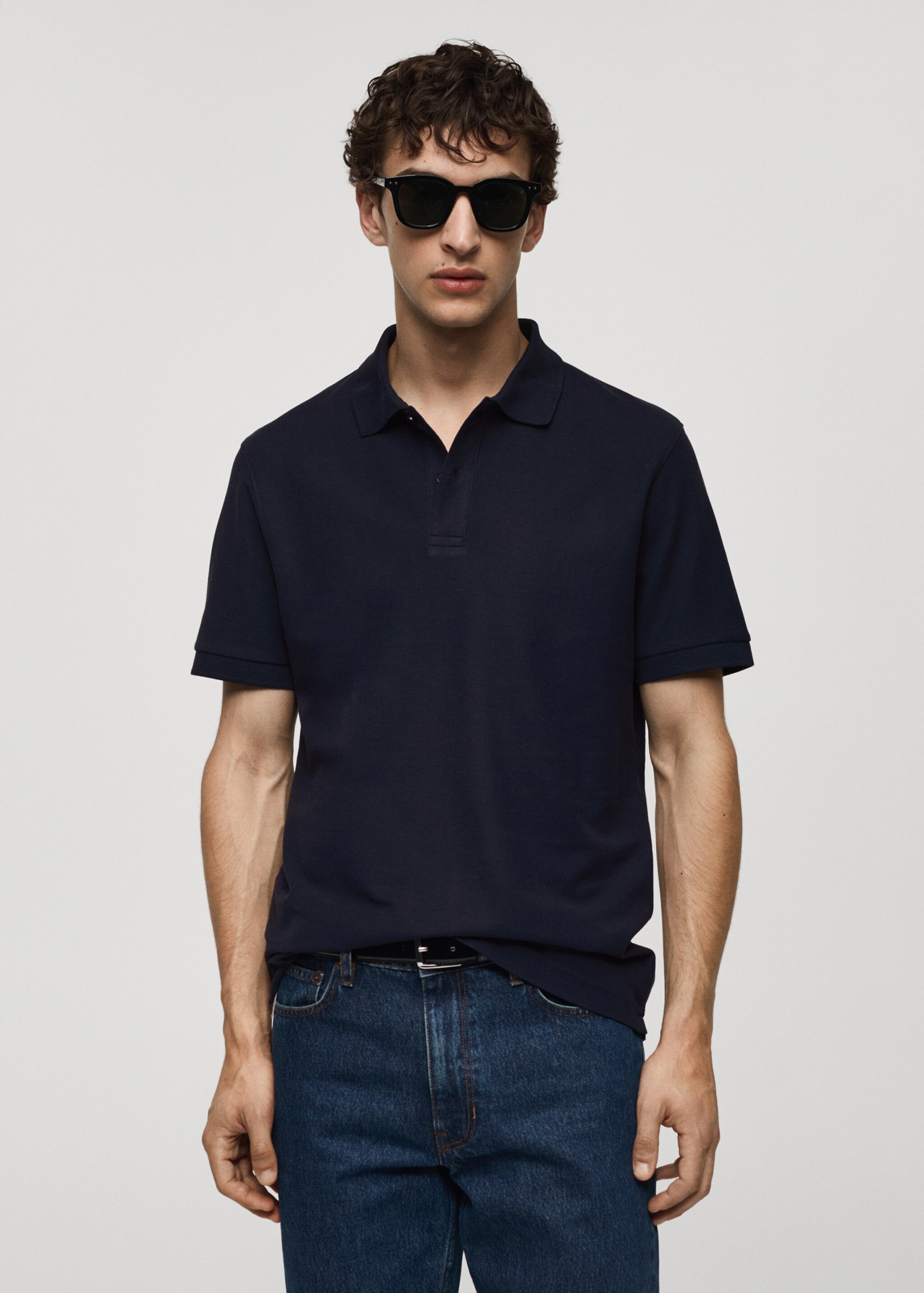 100% cotton pique polo shirt - Medium plane