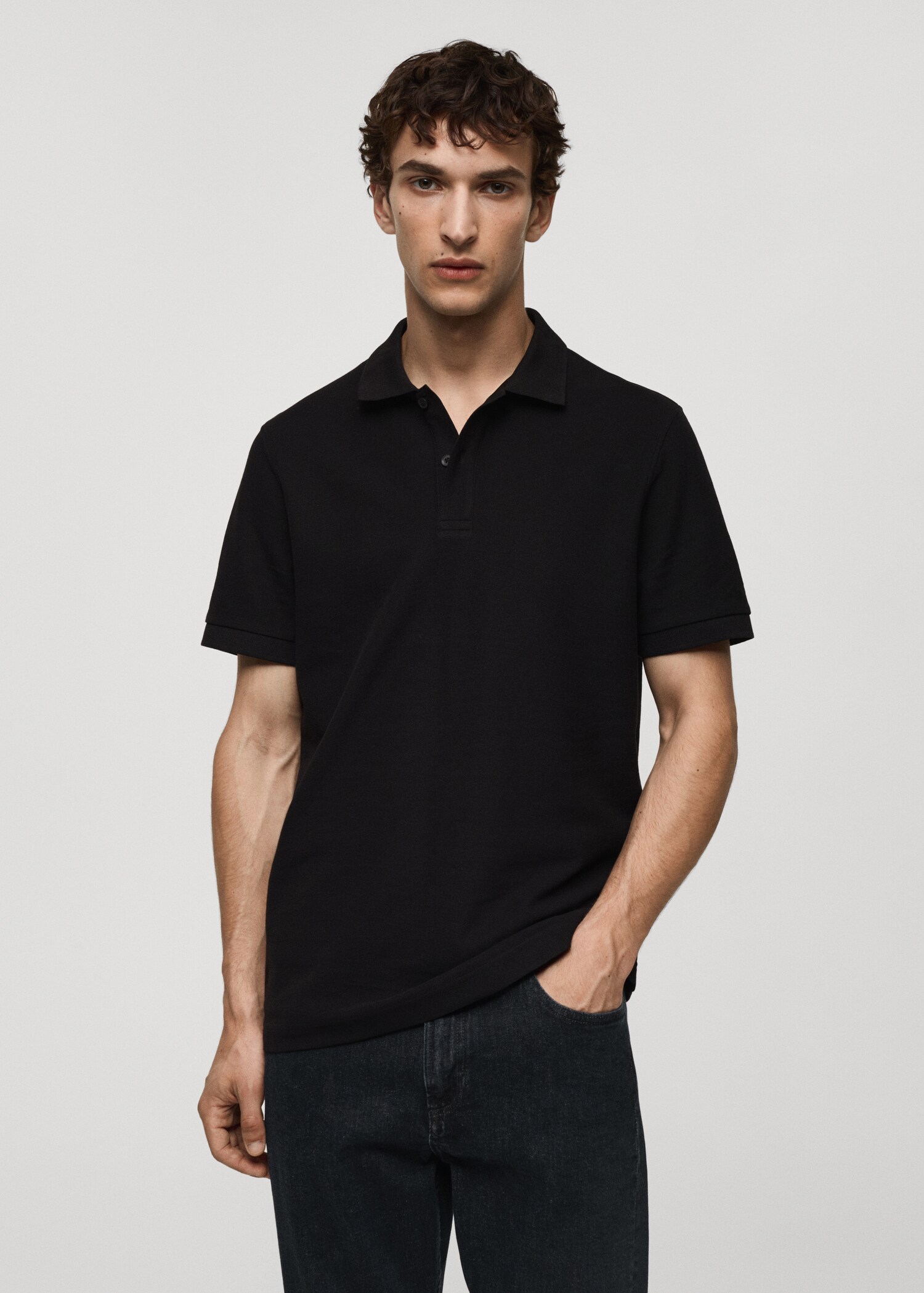 100% cotton pique polo shirt - Medium plane