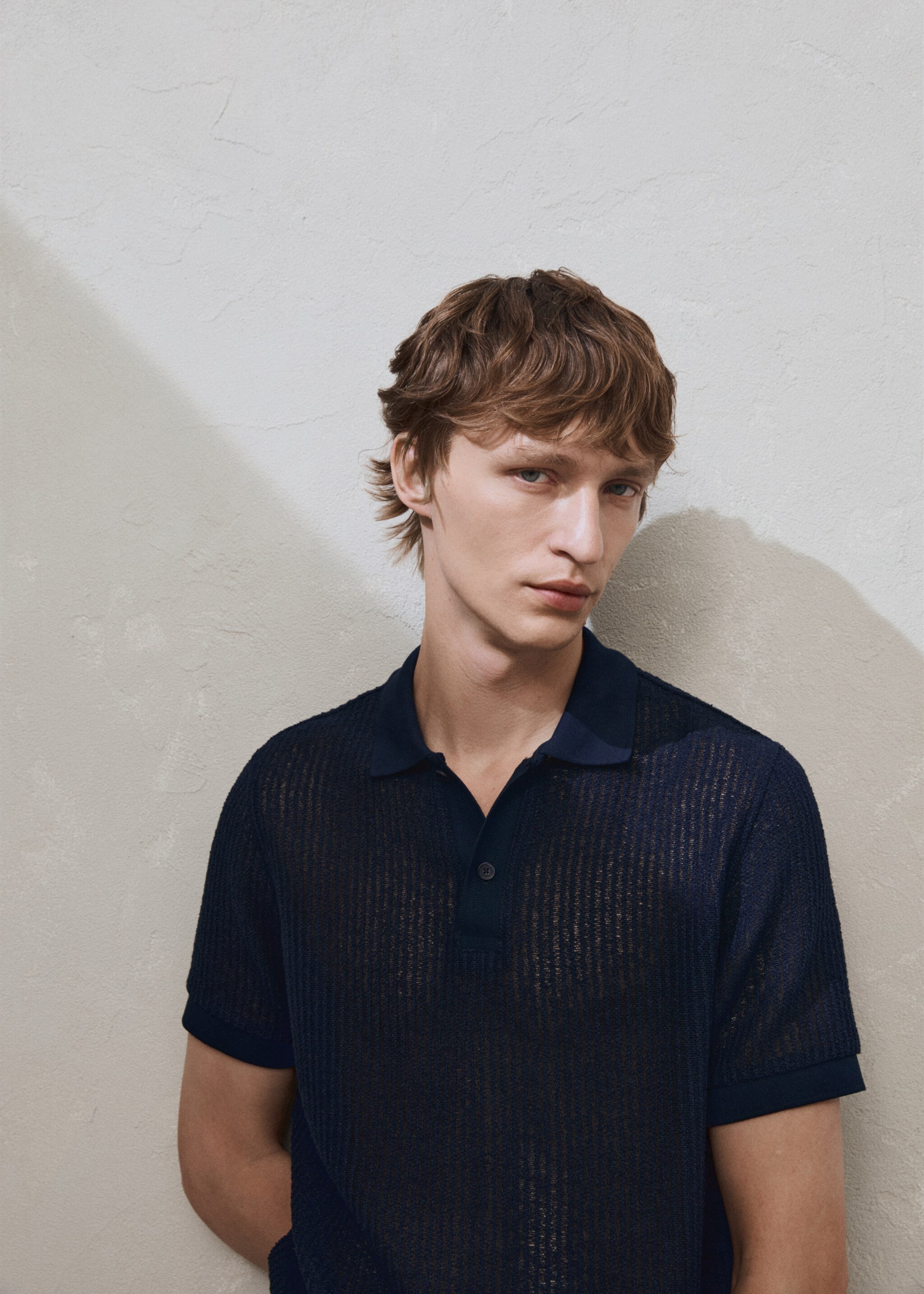 Regular-Fit-Poloshirt mit Lochmuster - Detail des Artikels 5