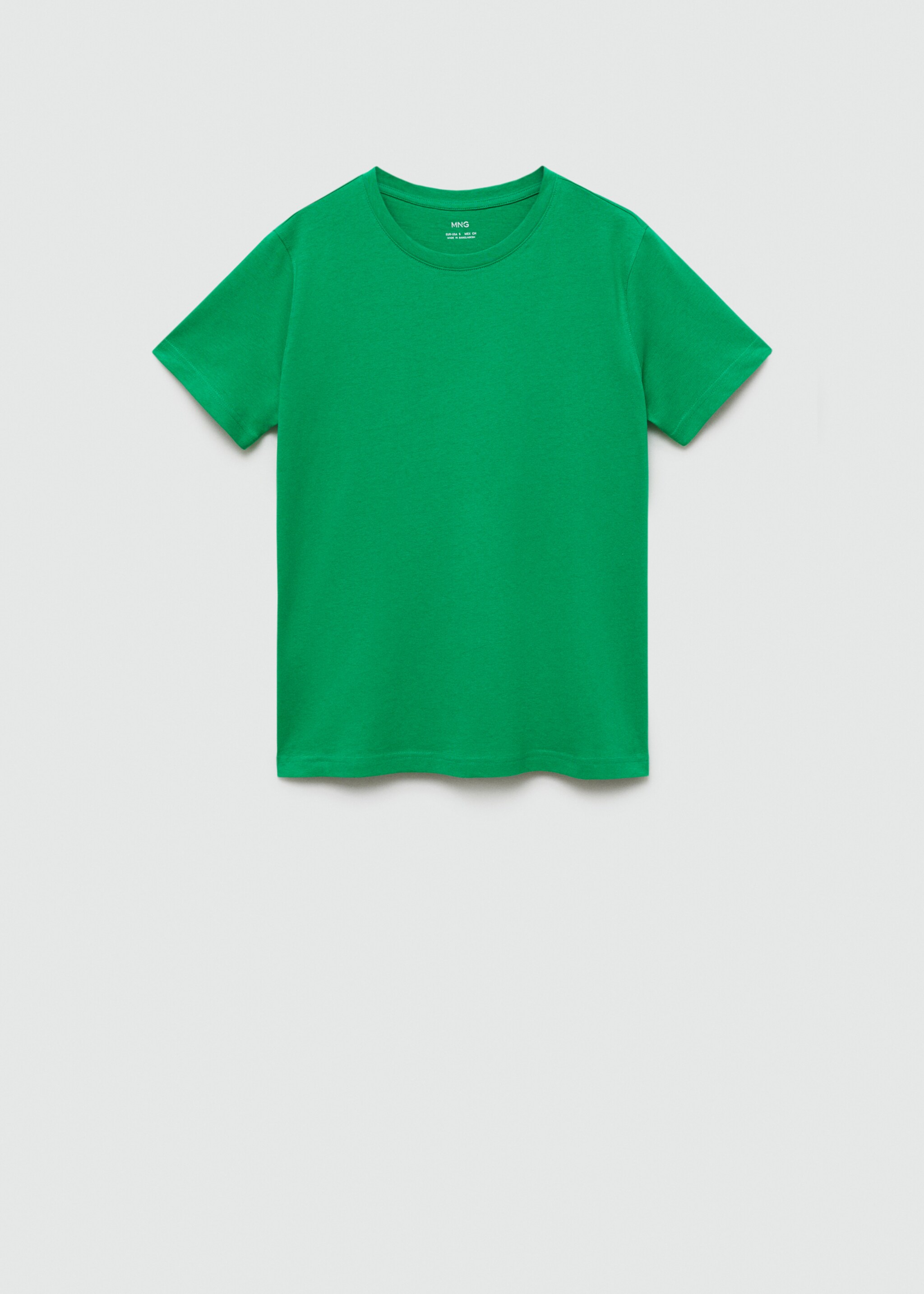 T-shirt coton manches courtes - Article sans modèle, Vert. Ref: 77090593-00.