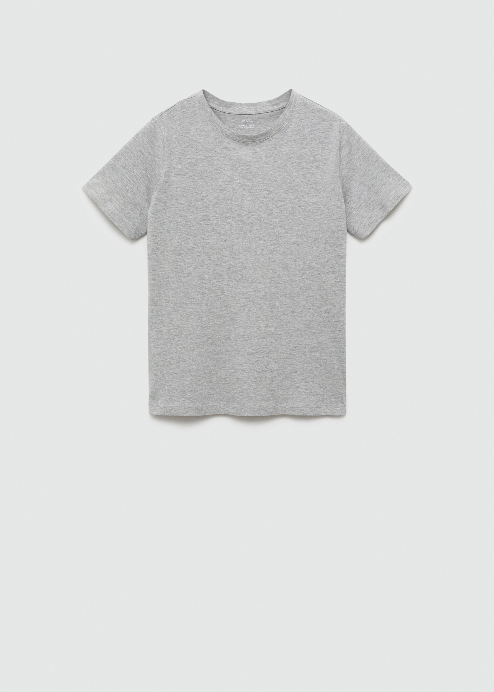 Short-sleeved cotton t-shirt - Article without model, Medium Heather Grey. Ref: 77090593-00.