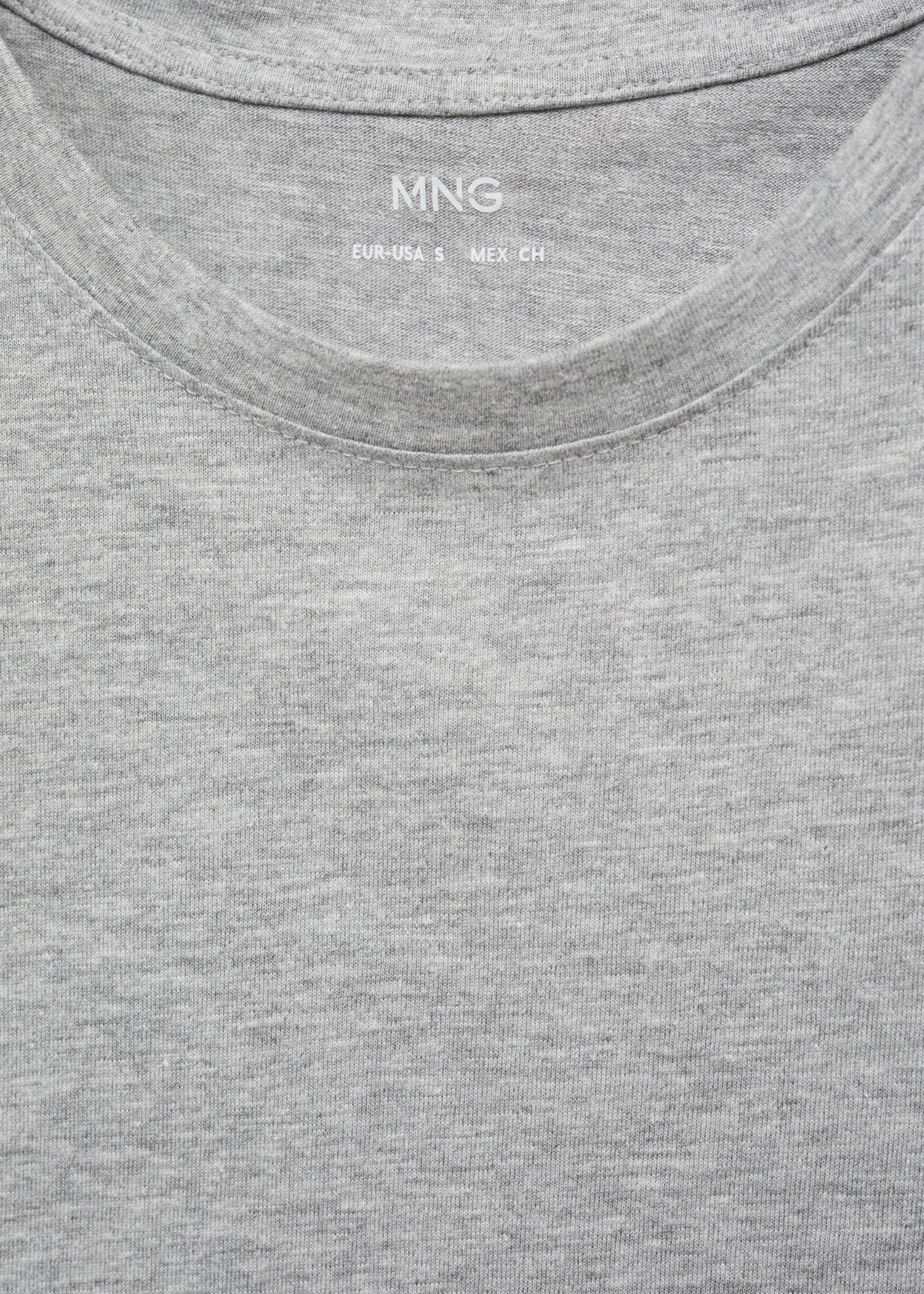 Short-sleeved cotton t-shirt - Details of the article 8, Medium Heather Grey. Ref: 77090593-00.