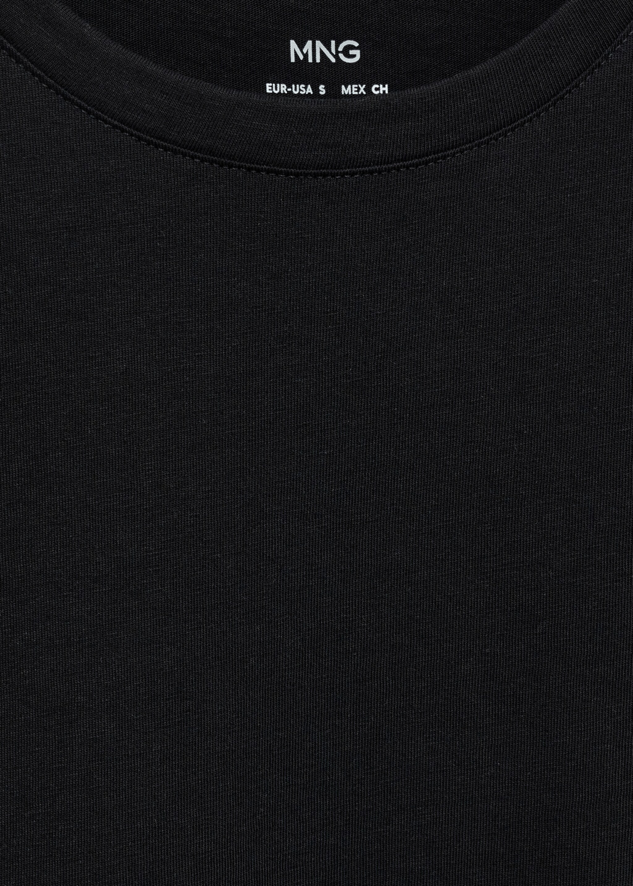 Short-sleeved cotton t-shirt - Details of the article 8, Black. Ref: 77090593-00.