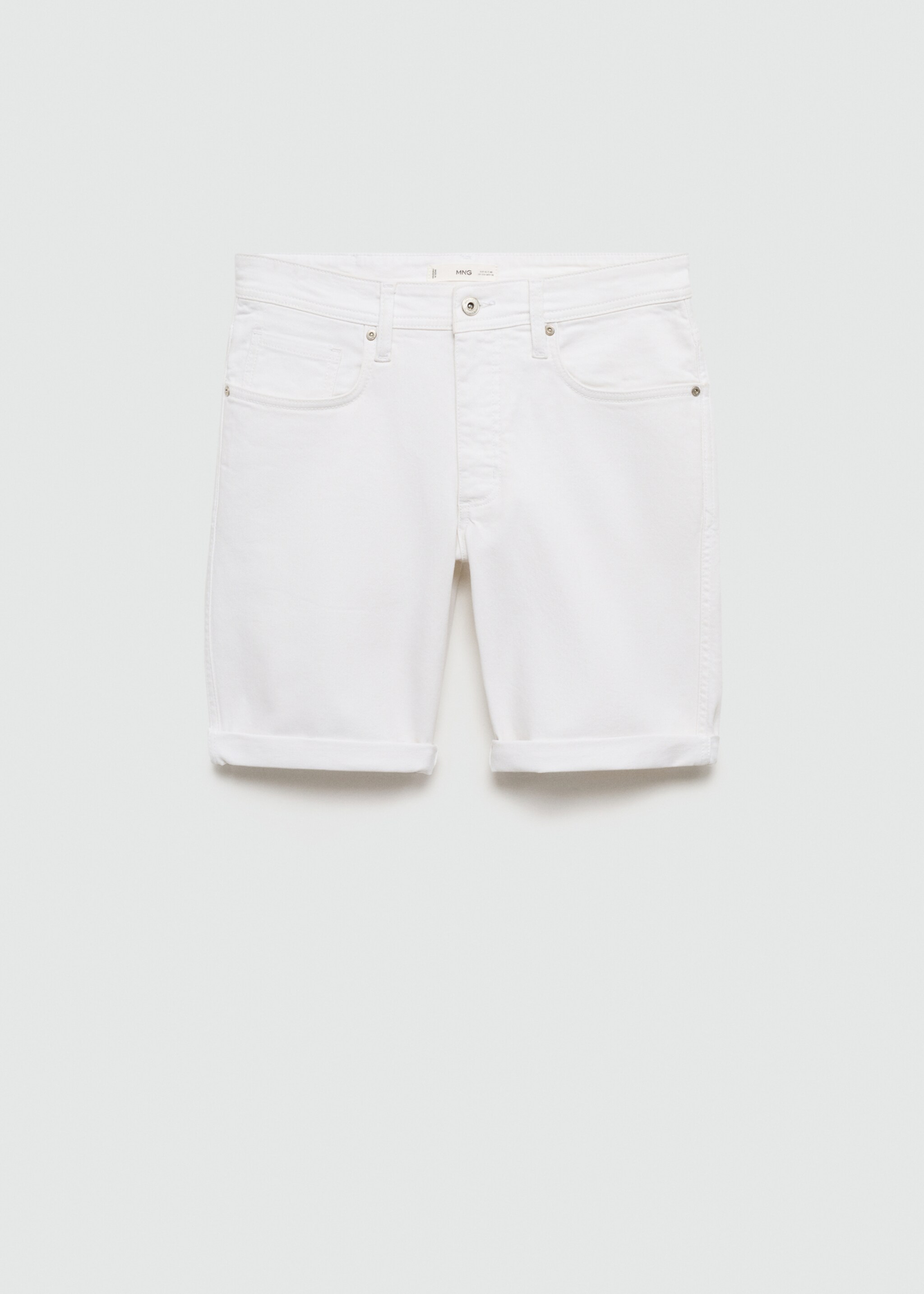 Slim-fit denim bermuda shorts - Article without model