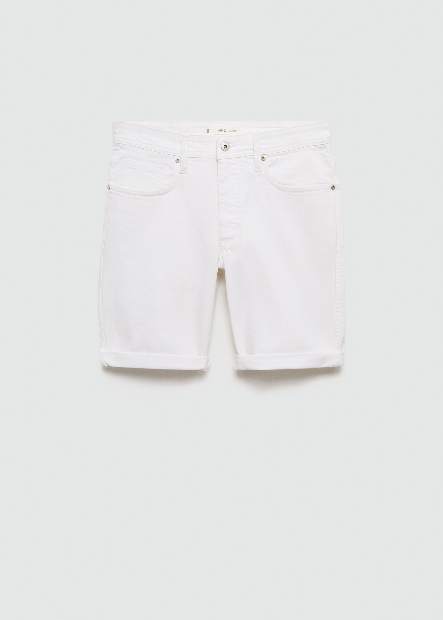 Slim-fit denim bermuda shorts - Article without model