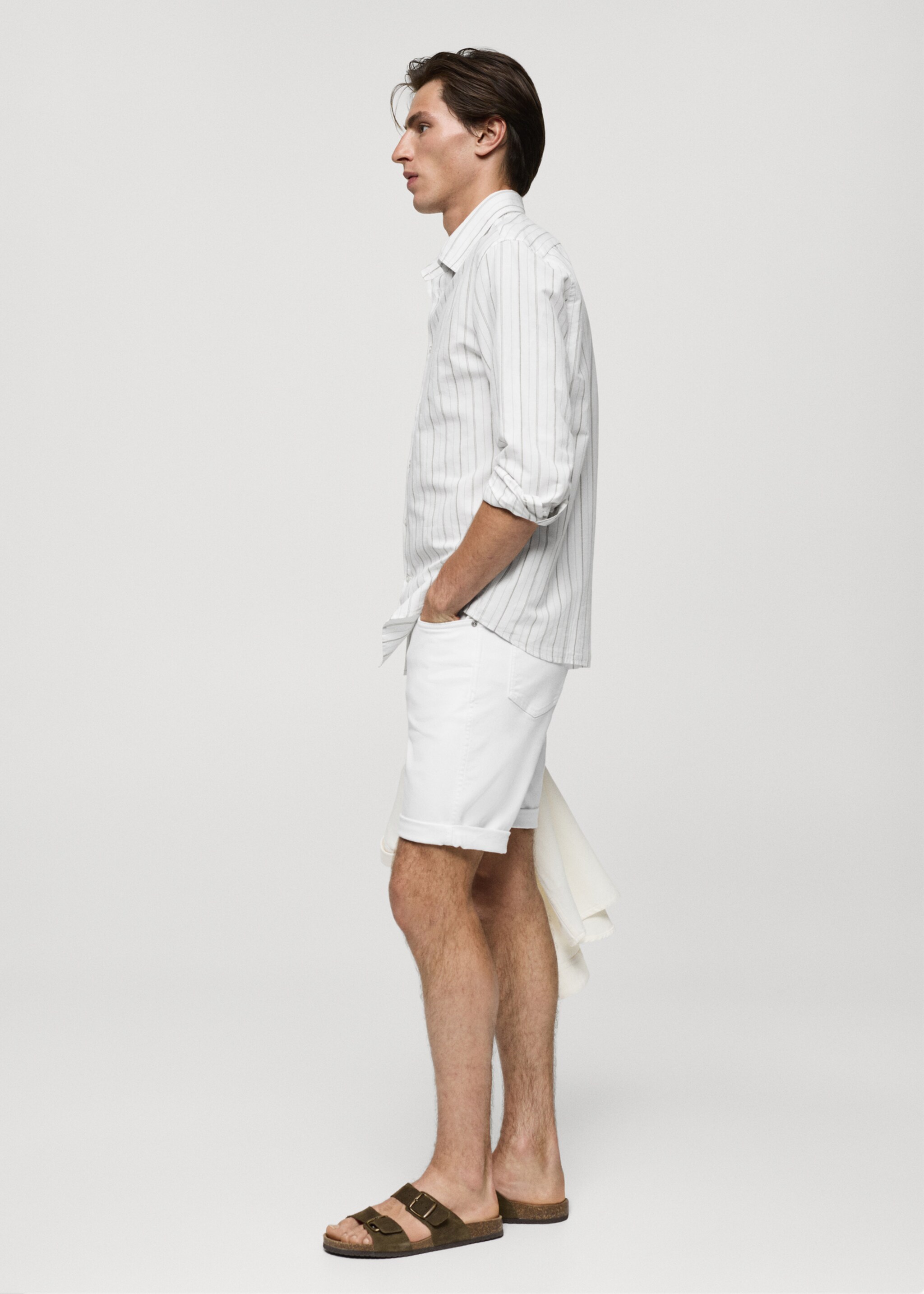 Slim-fit denim bermuda shorts - Details of the article 2