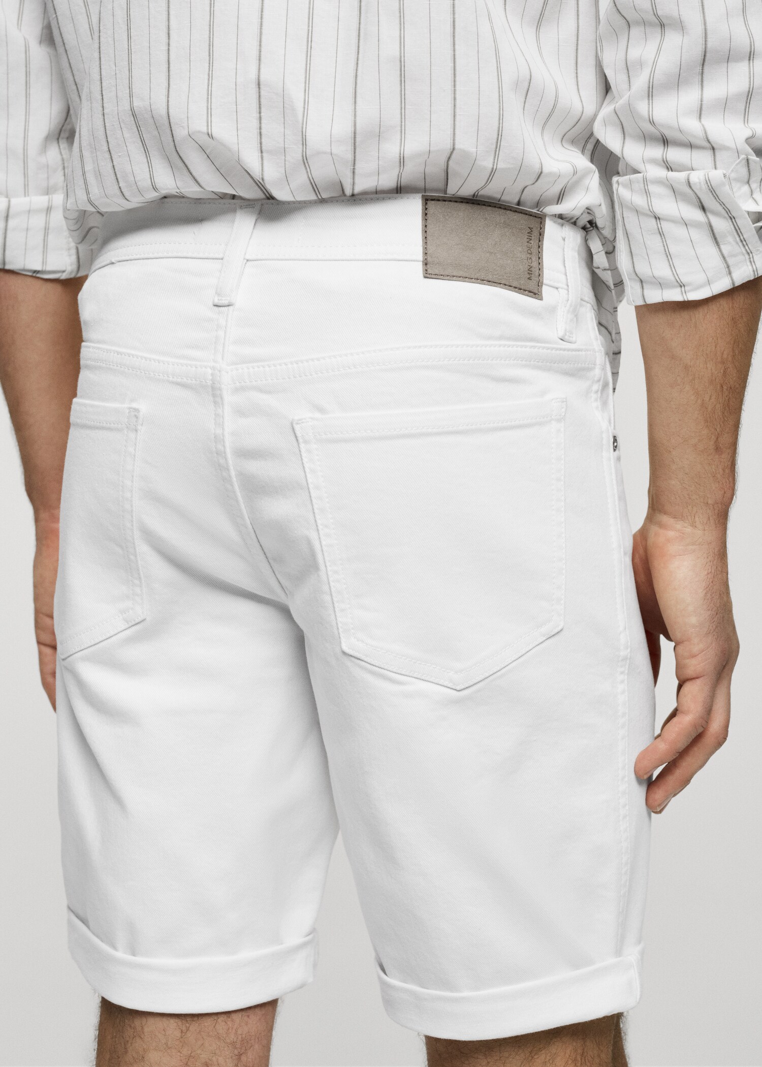 Slim-fit denim bermuda shorts - Details of the article 6