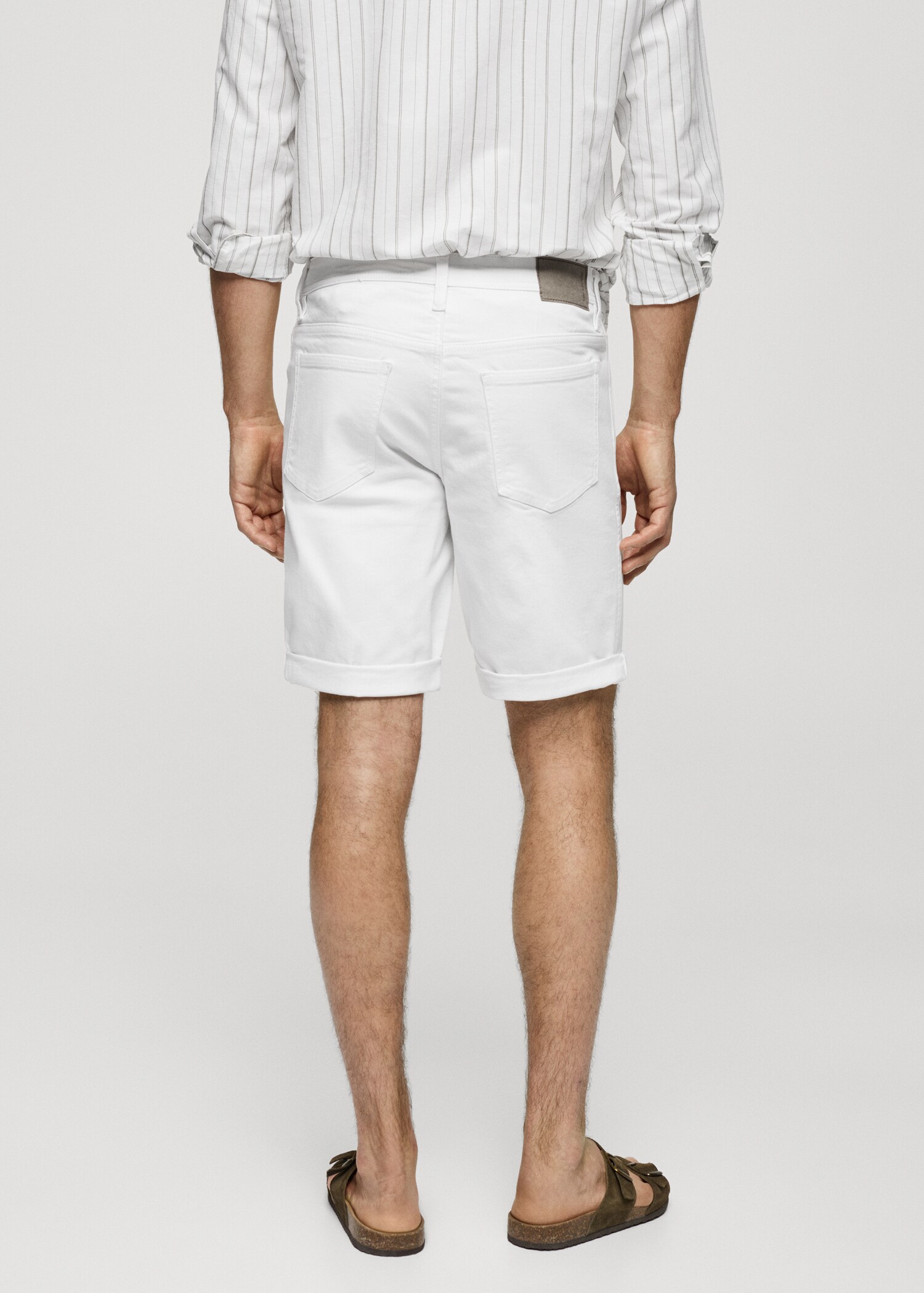 Slim-fit denim bermuda shorts - Reverse of the article