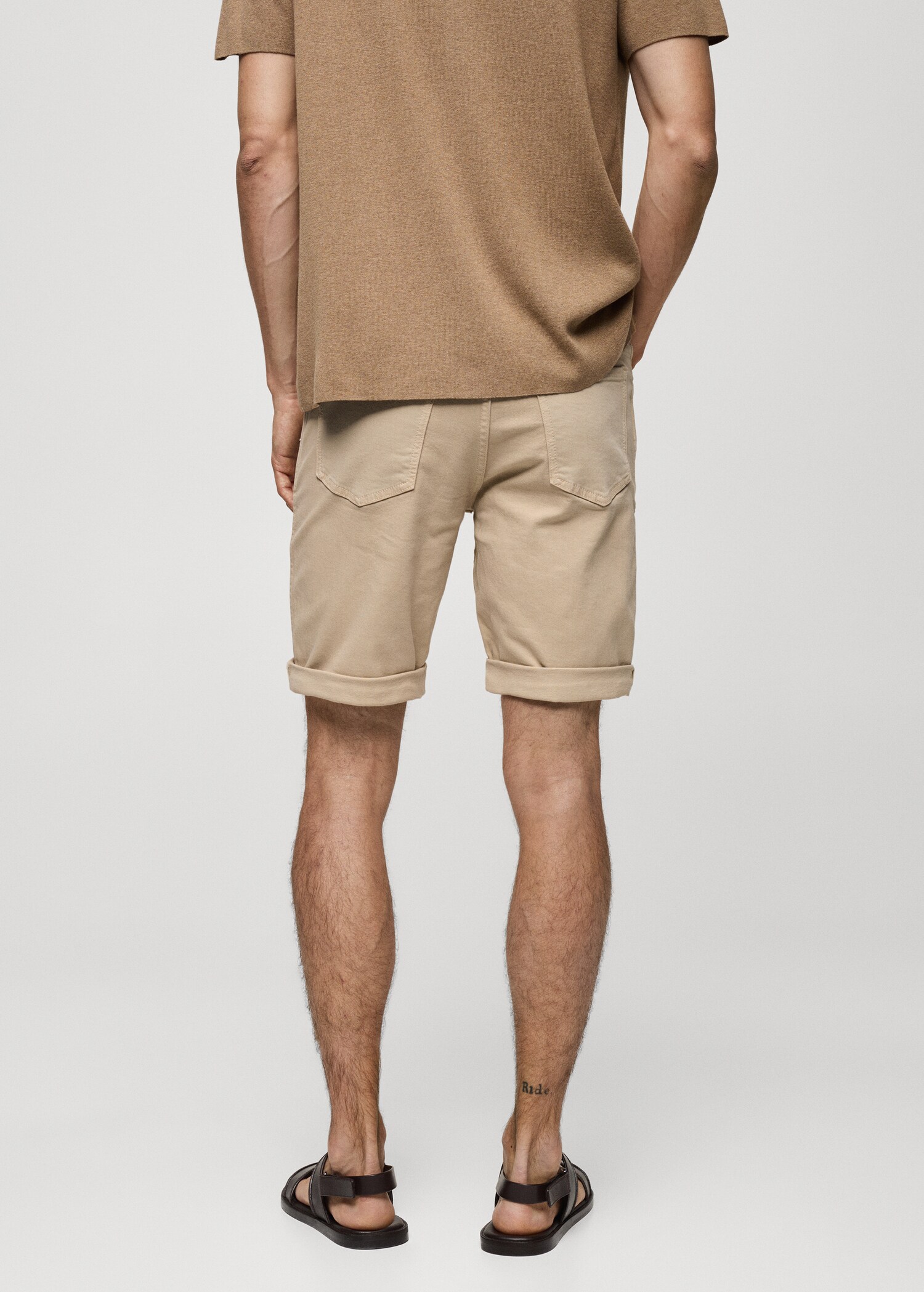 Slim Fit-Jeans-Bermudashorts - Rückseite des Artikels