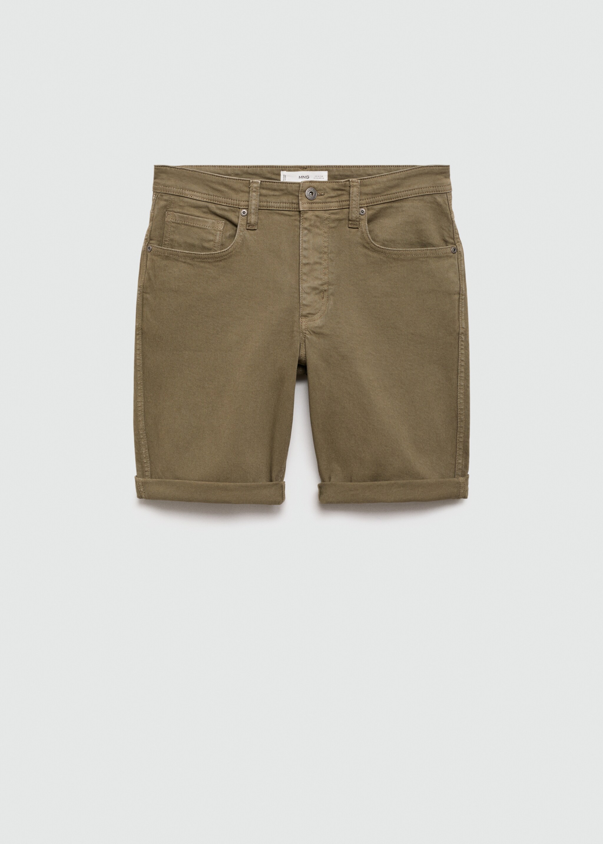 Slim-fit denim bermuda shorts - Article without model