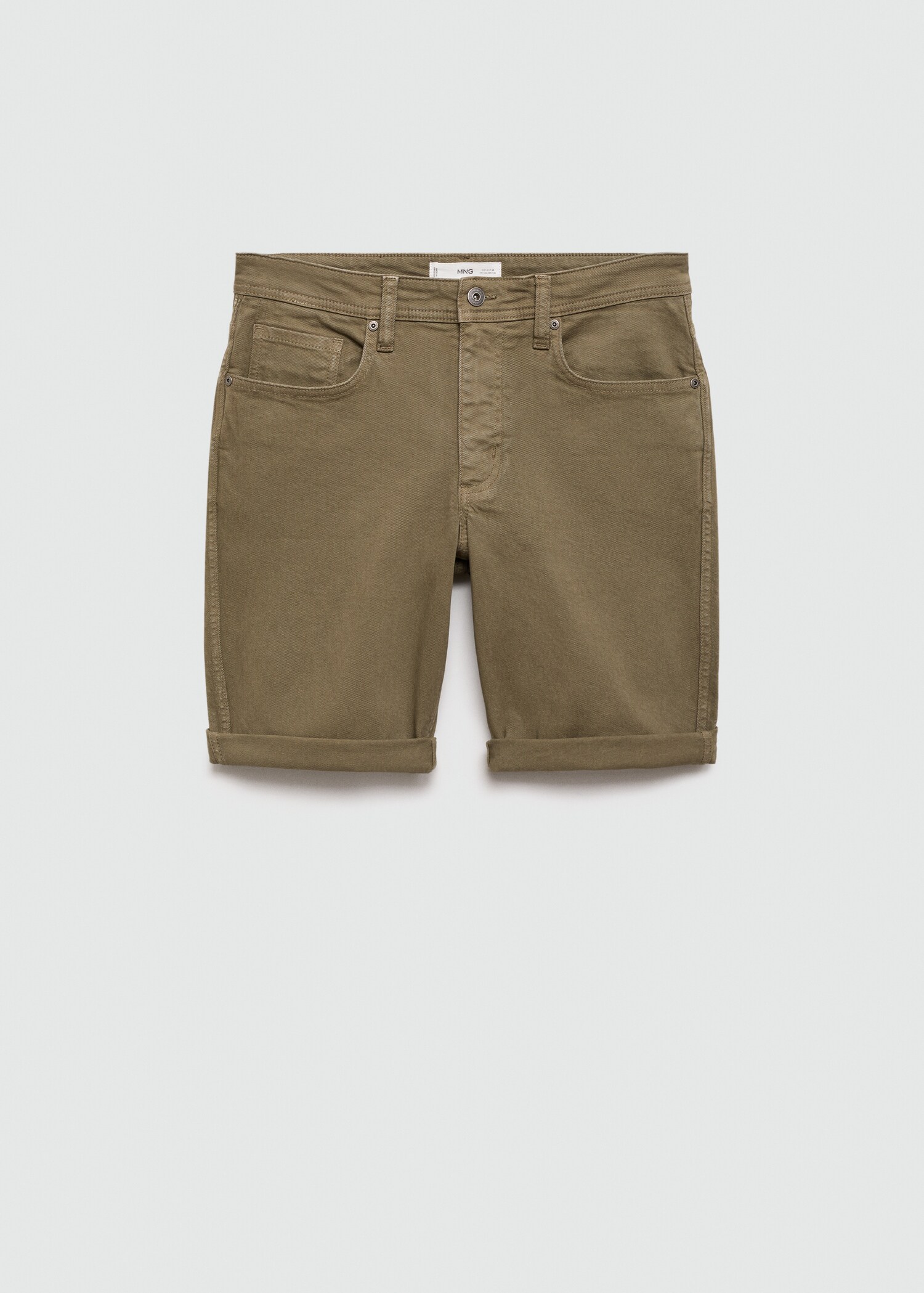 Slim-fit denim bermuda shorts - Article without model