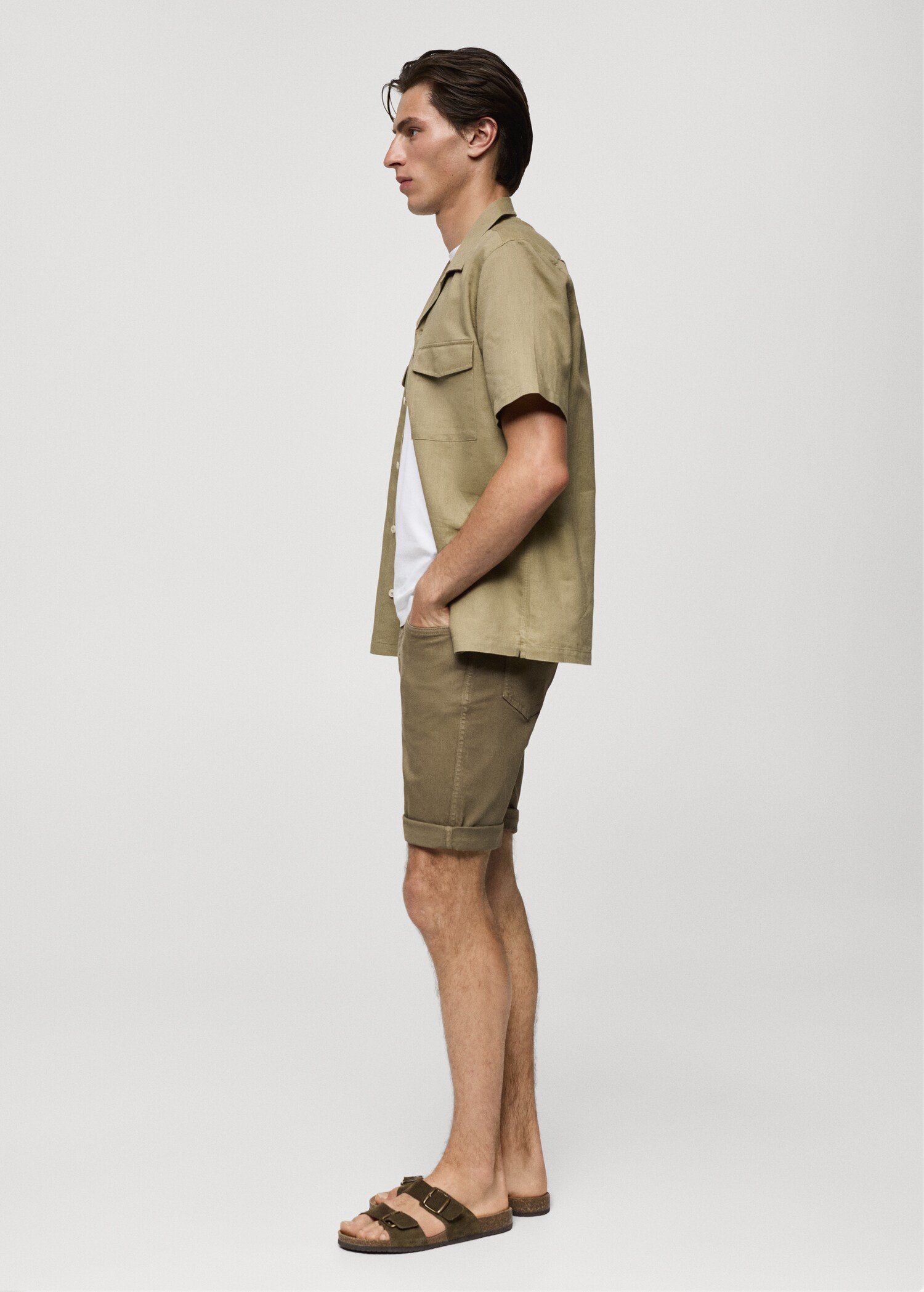 Slim-fit denim bermuda shorts - Details of the article 2