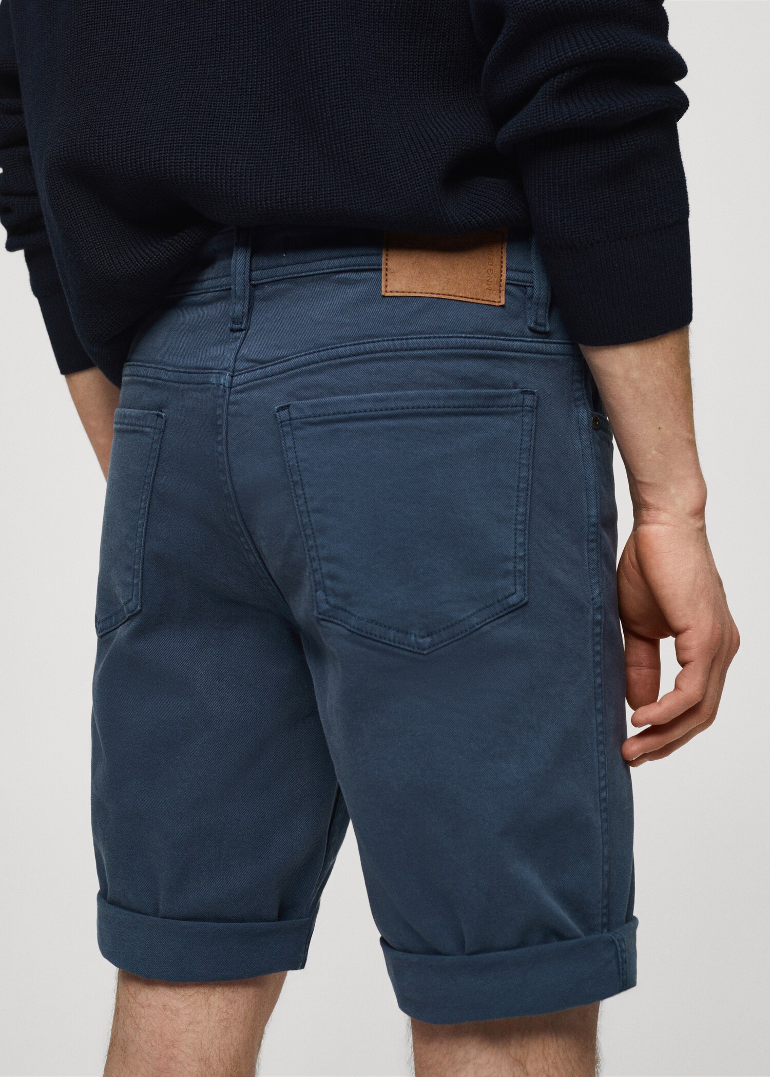 Slim-fit denim bermuda shorts - Details of the article 4