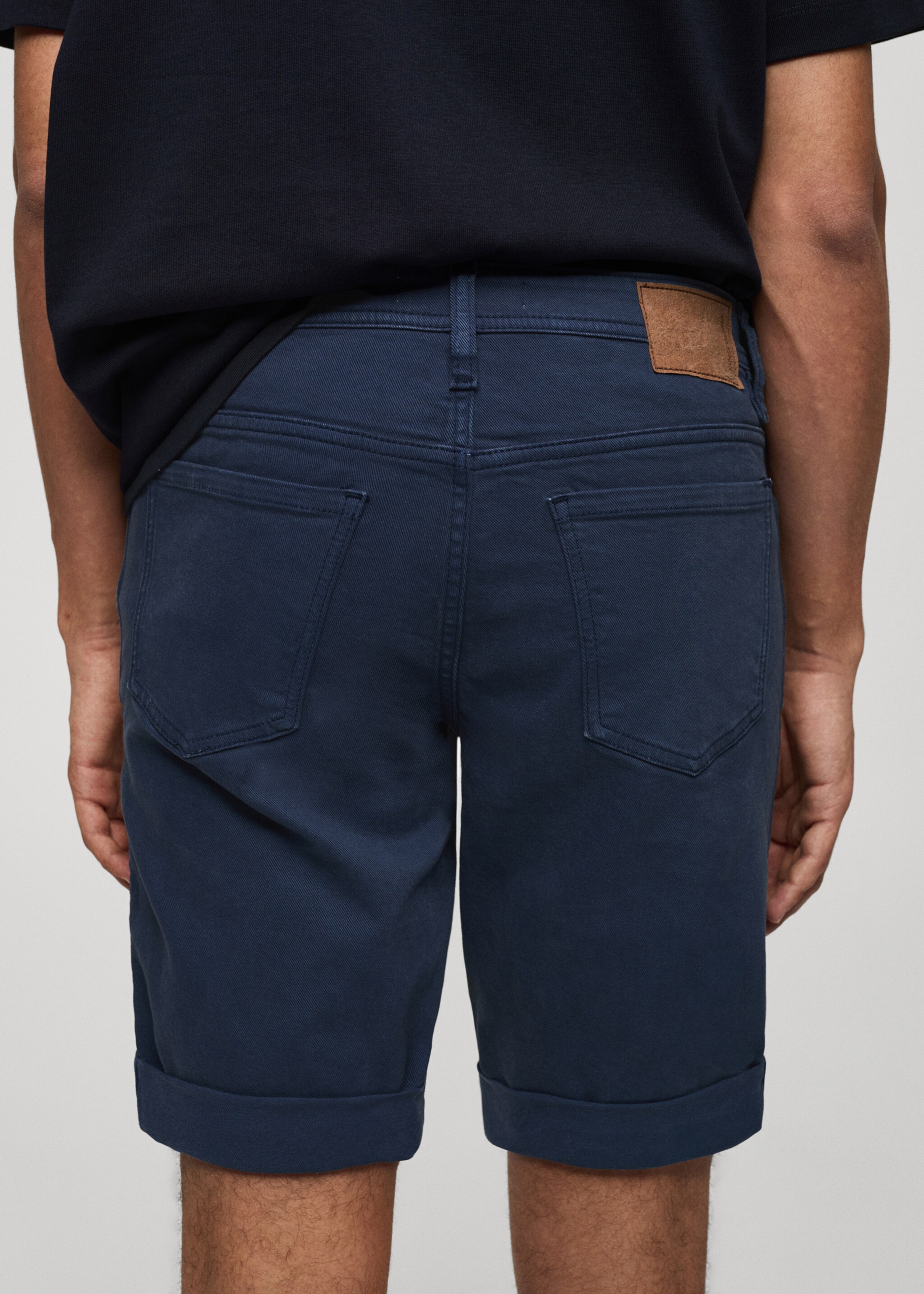 Slim-fit denim bermuda shorts - Details of the article 6