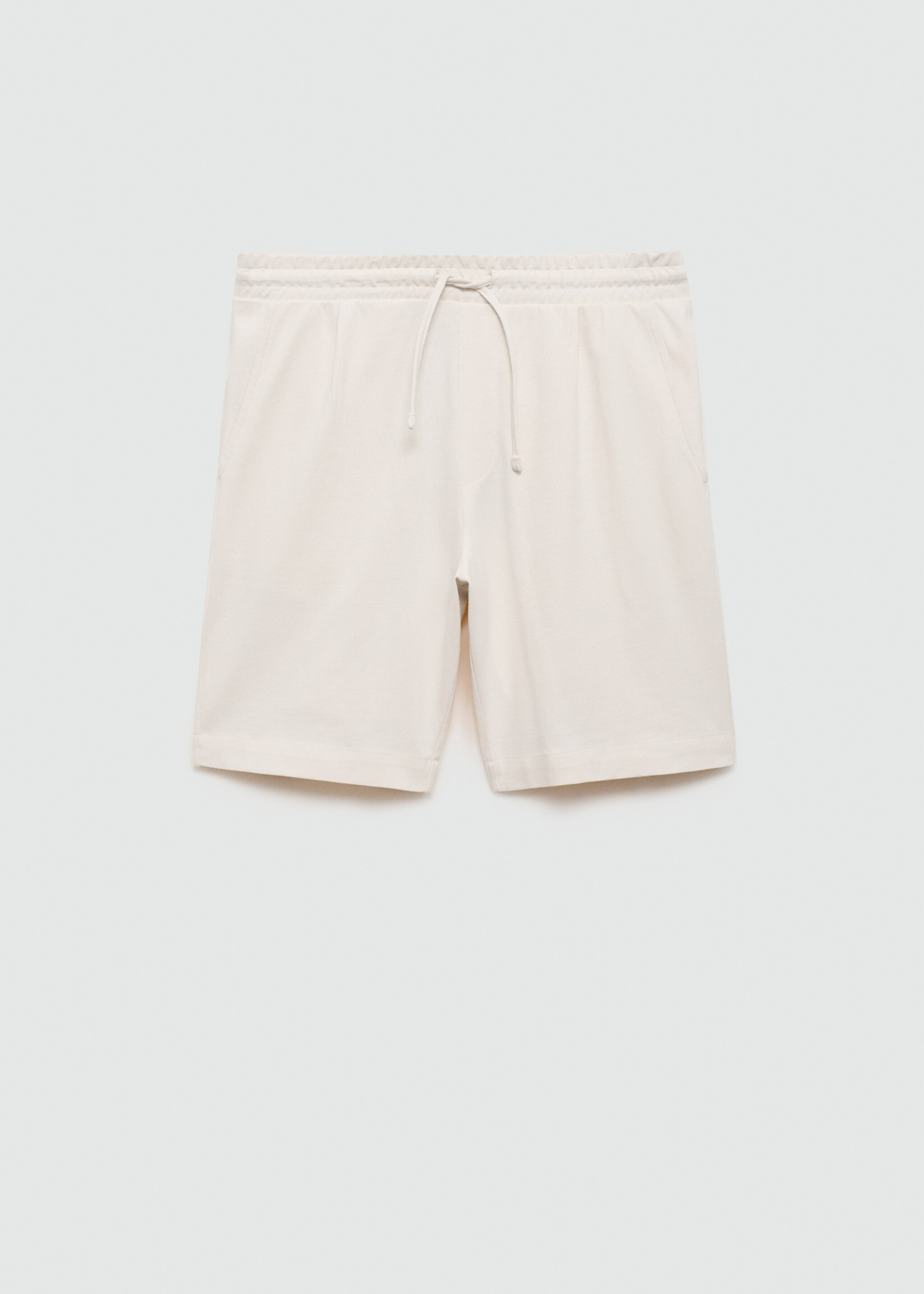 100% cotton bermuda shorts with drawstring - Article without model, Ecru. Ref: 77090607-00.