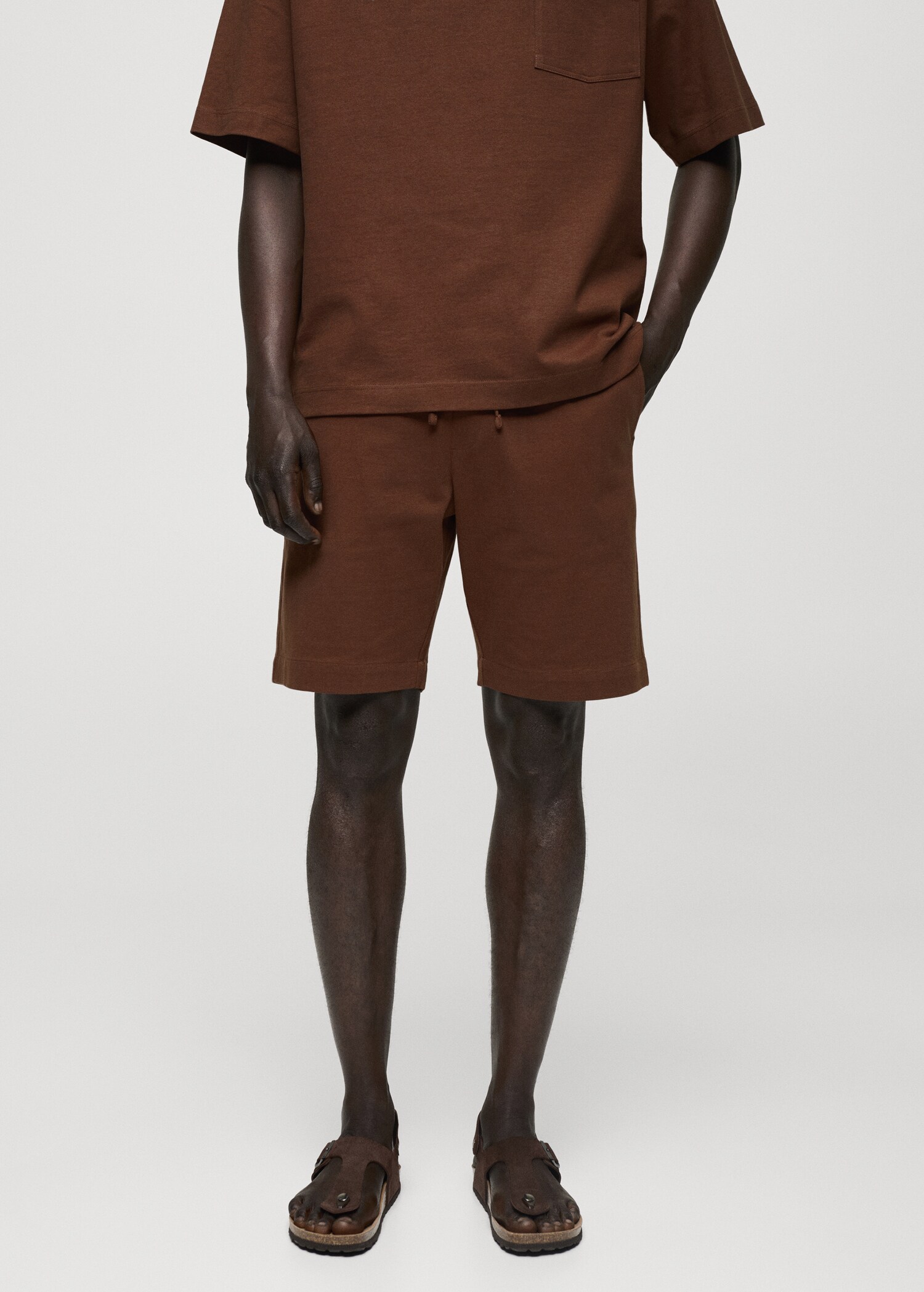 Bermudashorts aus 100 % Baumwolle mit Kordel - Mittlere Ansicht
