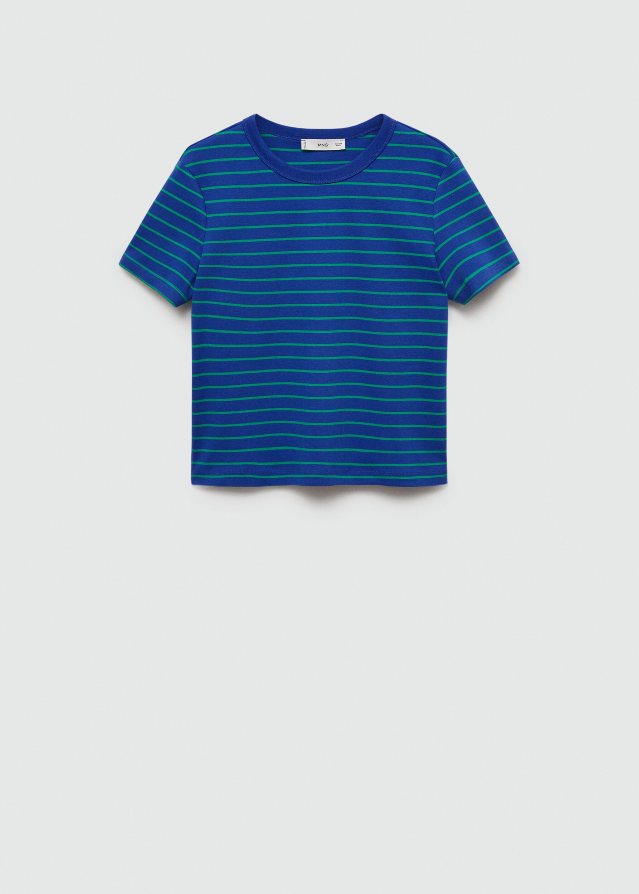 Printed striped T-shirt - Article without model, Blue. Ref: 77090608-00.