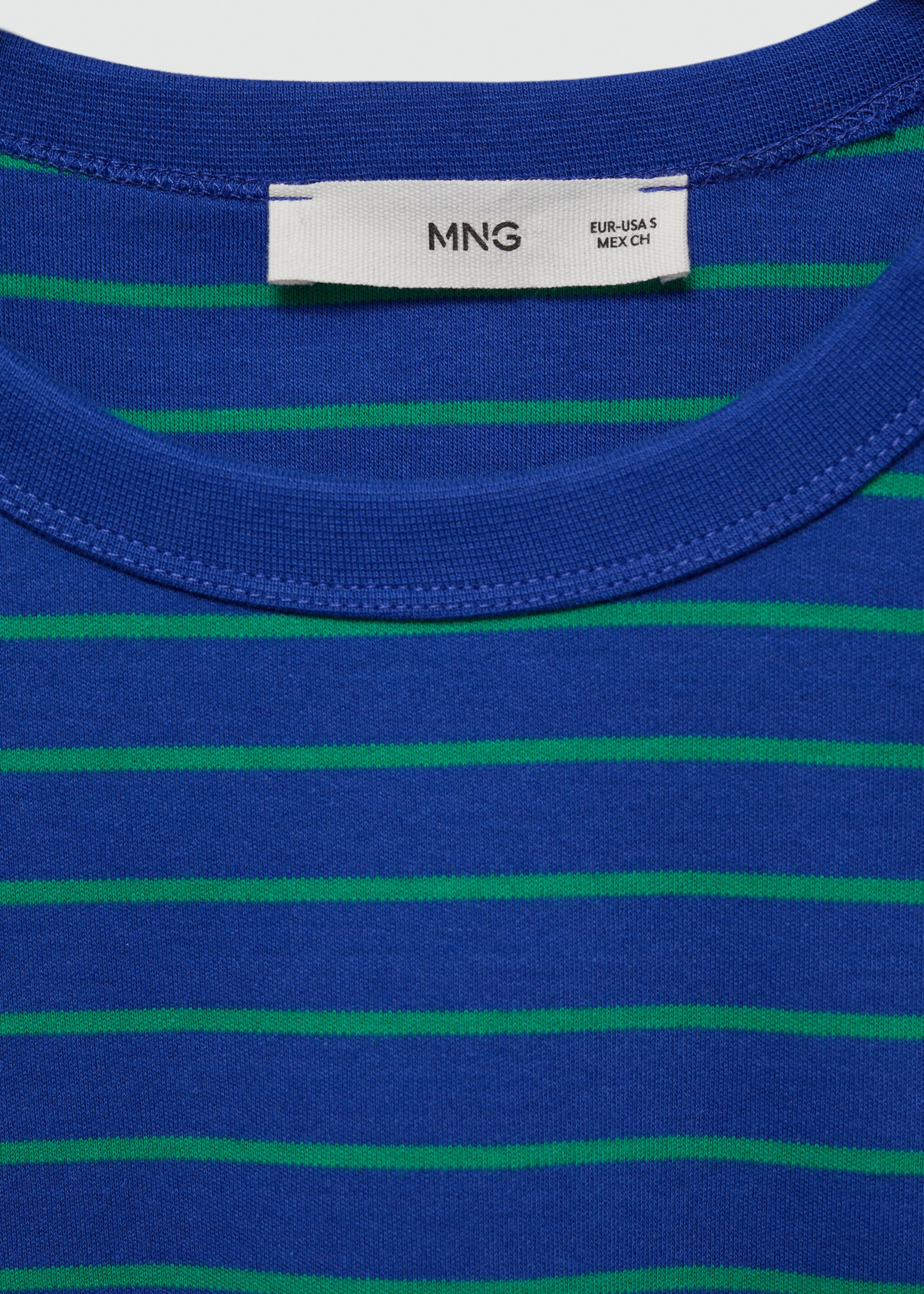 Printed striped T-shirt - Details of the article 8, Blue. Ref: 77090608-00.